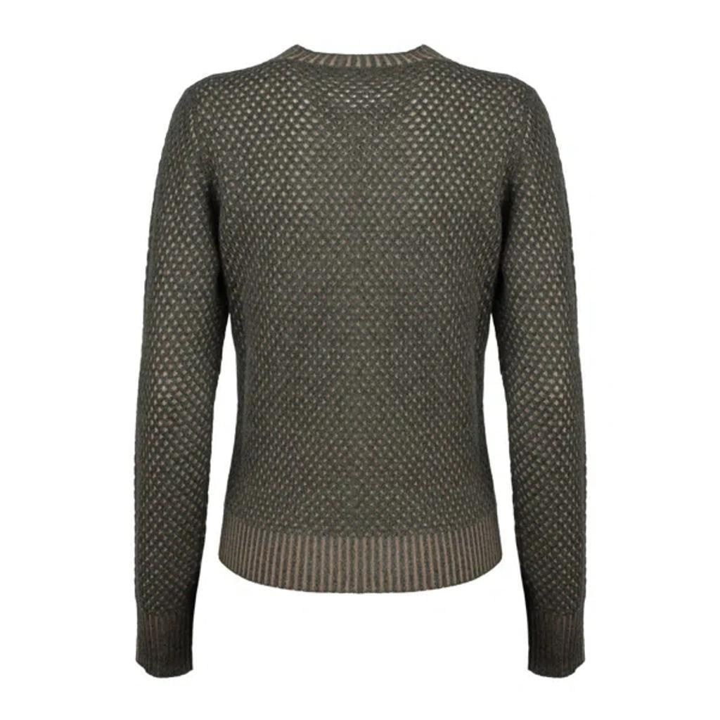 FABIANA FILIPPI Grey Virgin Wool Mesh Sweater In Gray Product Image