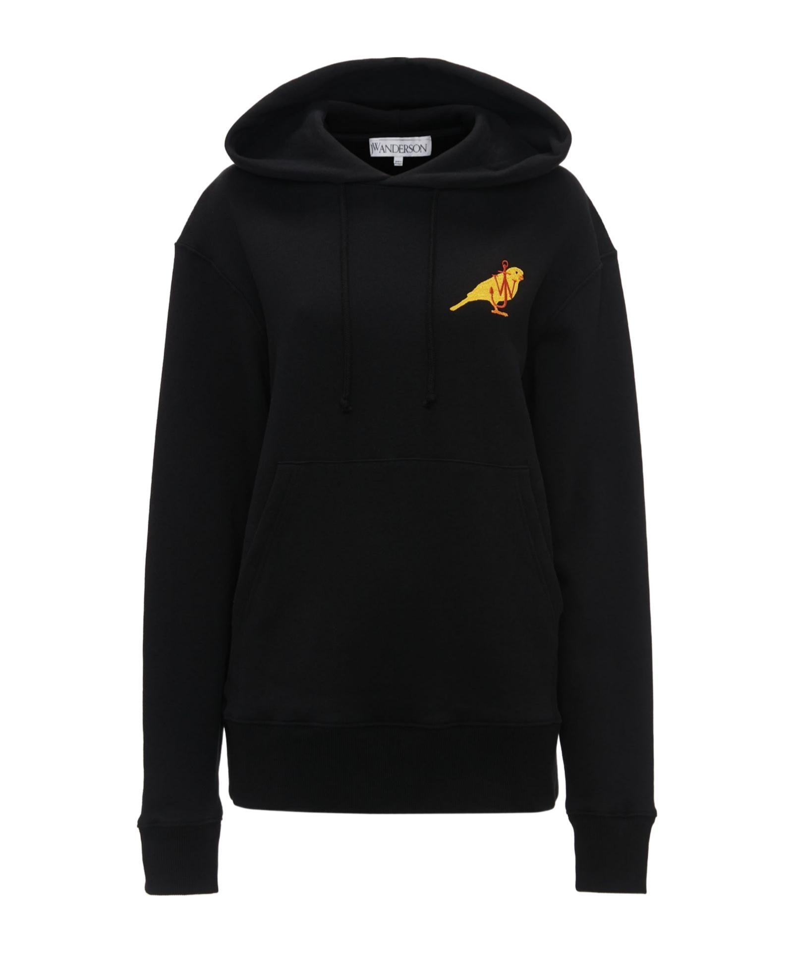 JW ANDERSON Logo-embroidered Organic Cotton Hoodie In Black Product Image