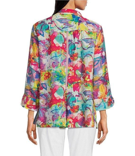 Ali Miles Wire Collar 3/4 Sleeve Woven Blouse Product Image
