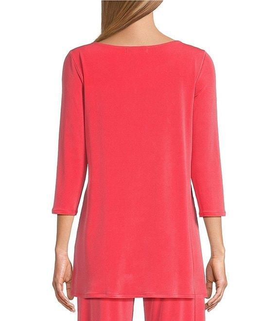 Eva Varro Knit Jersey 3/4 Sleeve Side Grommet Detail Tunic Product Image