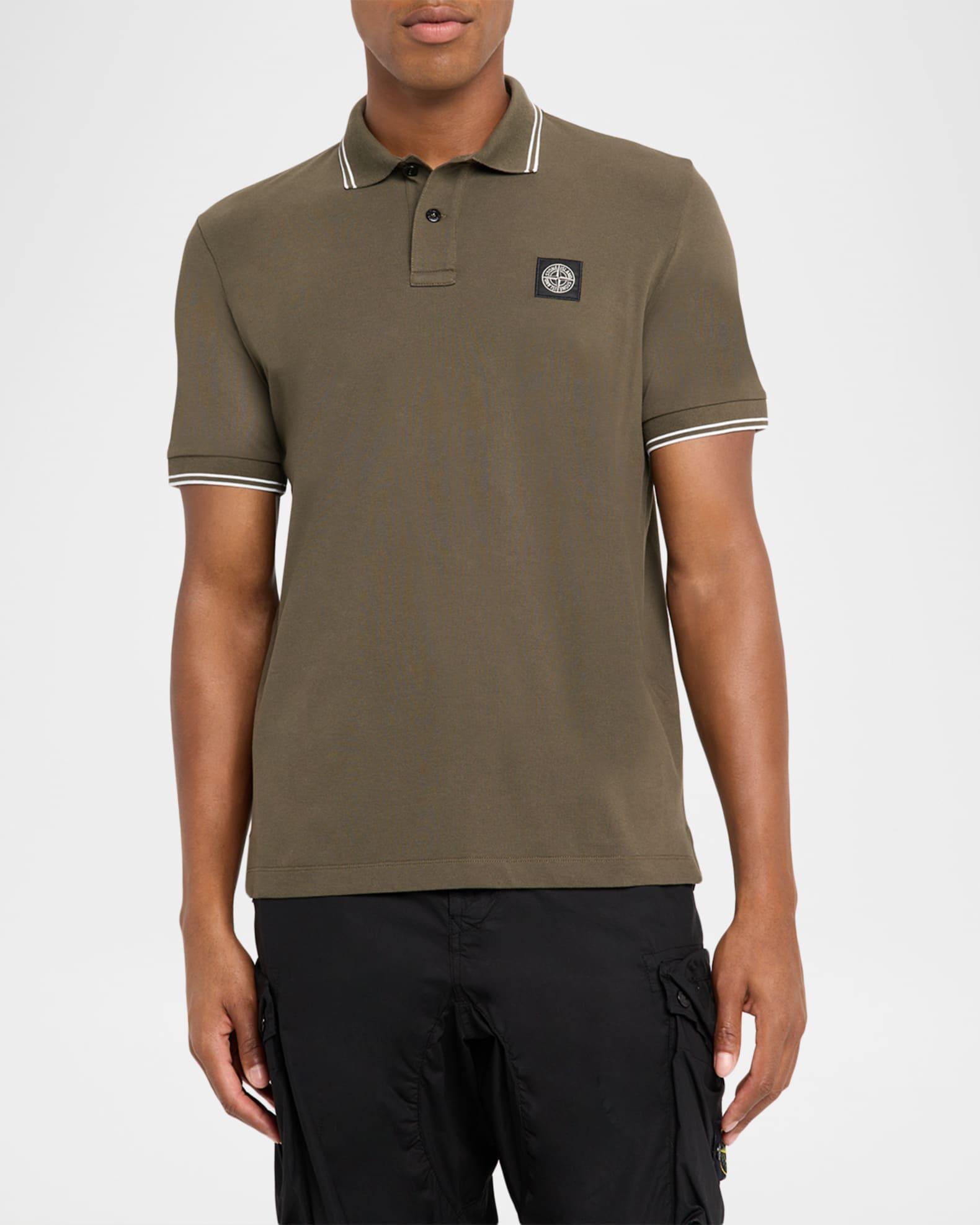 Men's Short Sleeve Striped Edge Polo Shirt Product Image