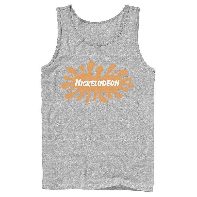 Men's Nickelodeon Classic Splatter Logo Tank Top, Size: Large, Athletic Grey Product Image