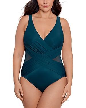 Plus Size Solid Crossover One-Piece Product Image