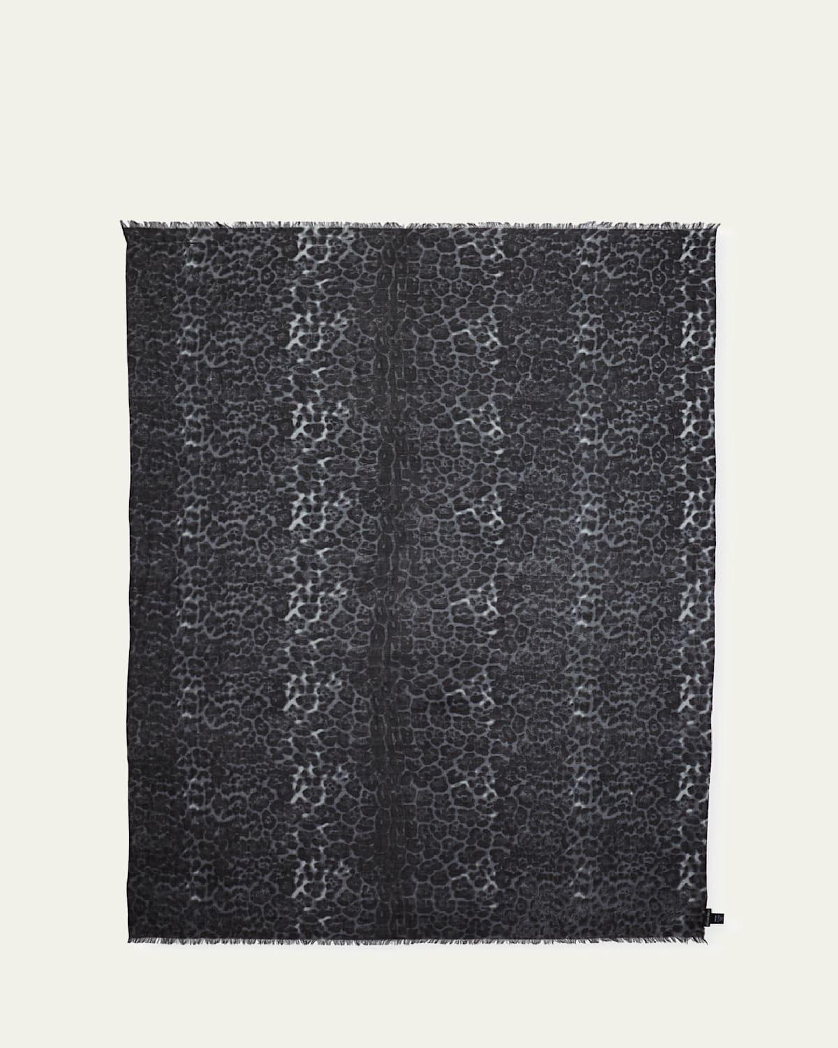 Lightweight Cashmere Leopard-Print Scarf Product Image