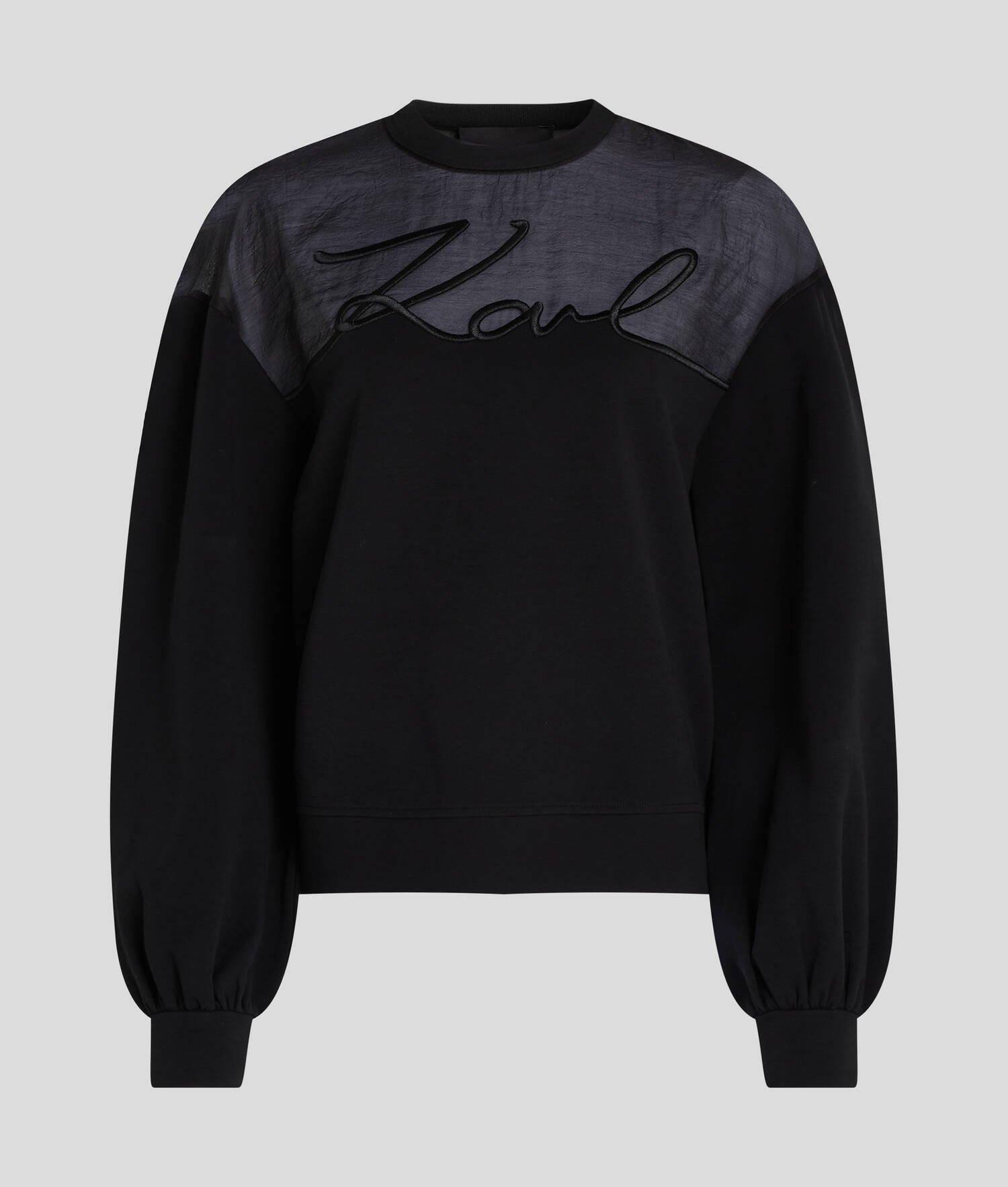 MIXED FABRIC KARL SIGNATURE SWEATSHIRT Product Image