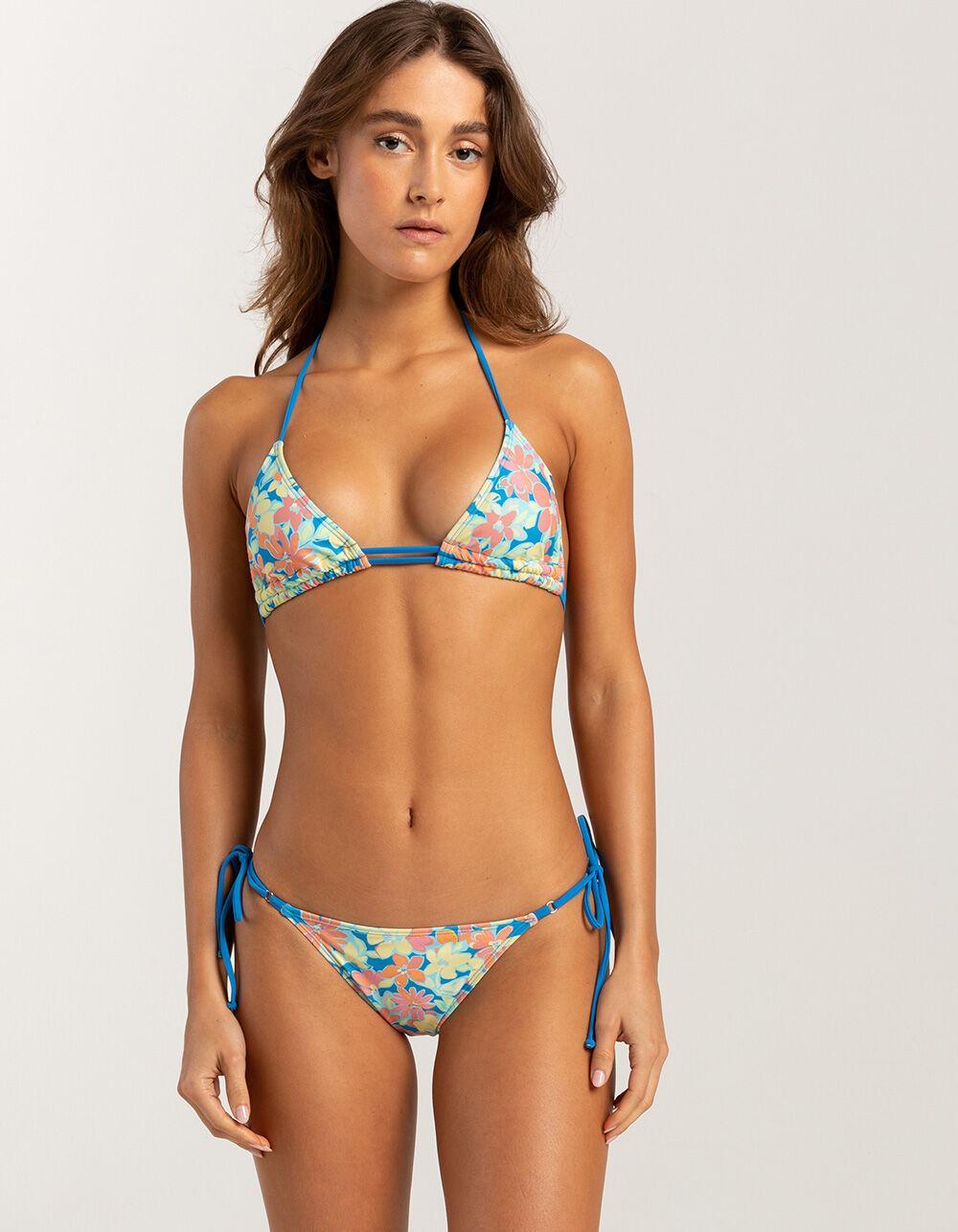 FULL TILT Skimpy Tie Side Double Strap Bikini Bottoms - MULTI Product Image