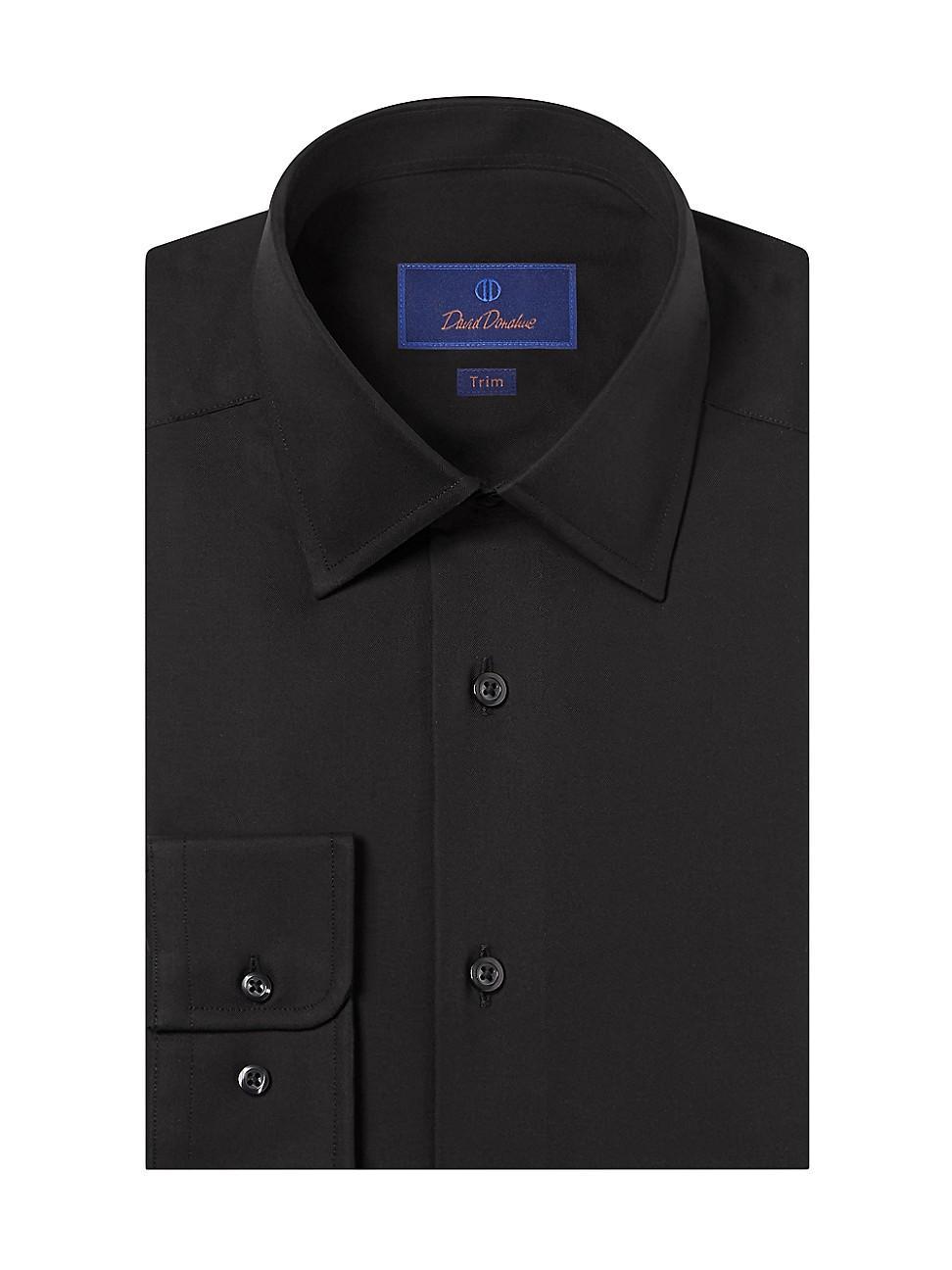 David Donahue Trim Fit Super Fine Twill Dress Shirt Product Image