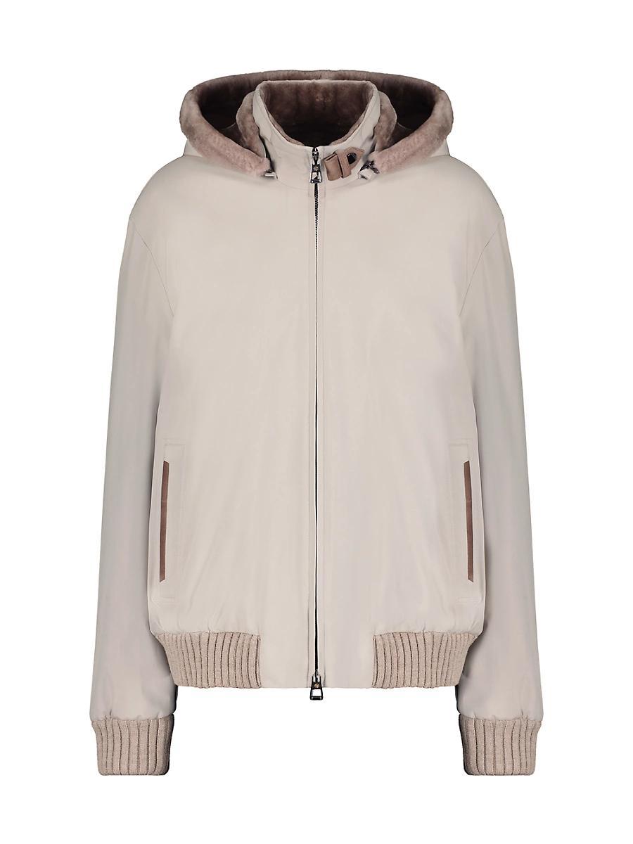 Mens Fabric Jacket with Select Lamb Lining and Detachable Hood Product Image