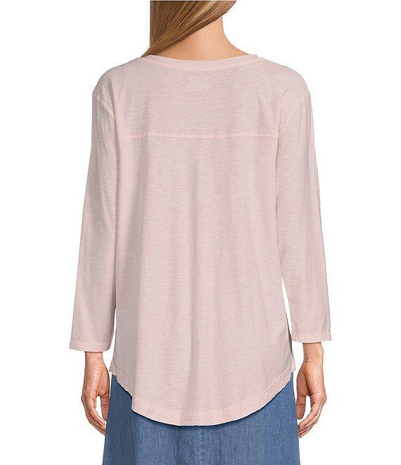 Westbound 3/4 Sleeve Knit Crew Neck Top Product Image