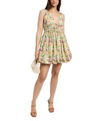 Cairo Floral Poplin Bubble Hem Mini Dress Product Image