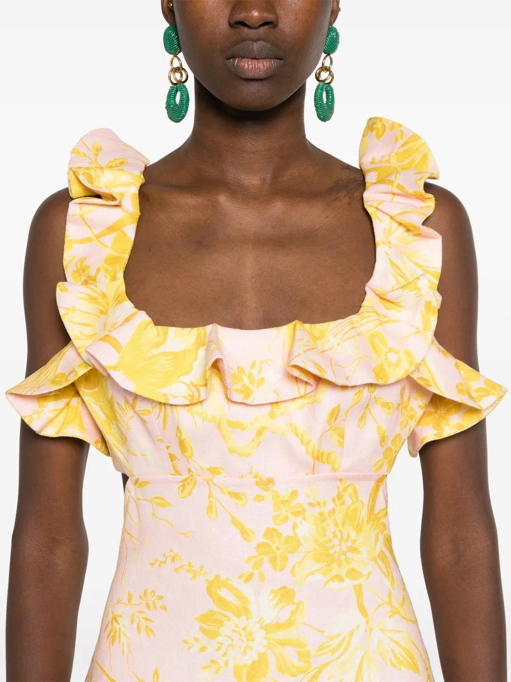 Golden Ruffle mini dress Product Image