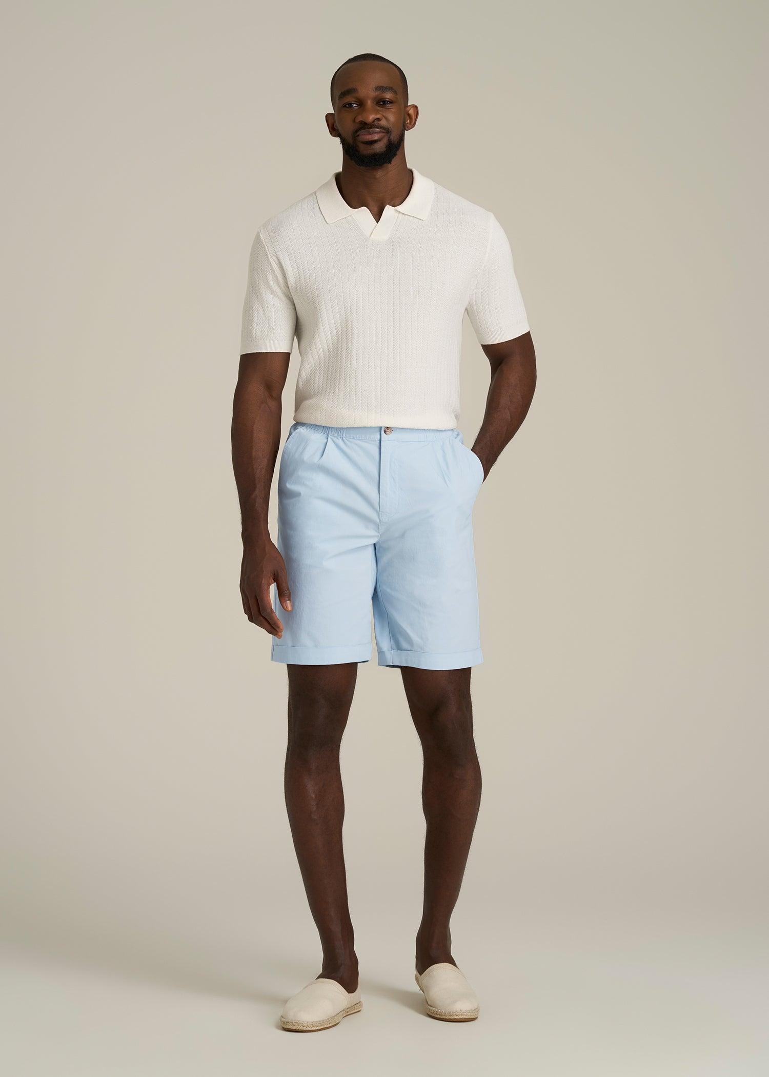 Bermuda Shorts for Tall Men in Ice Blue Product Image