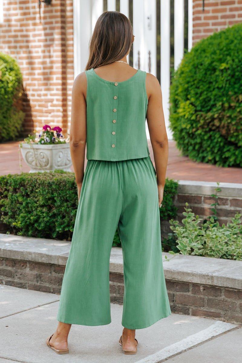 Green Tank & Cropped Pant Set - FINAL SALE Product Image