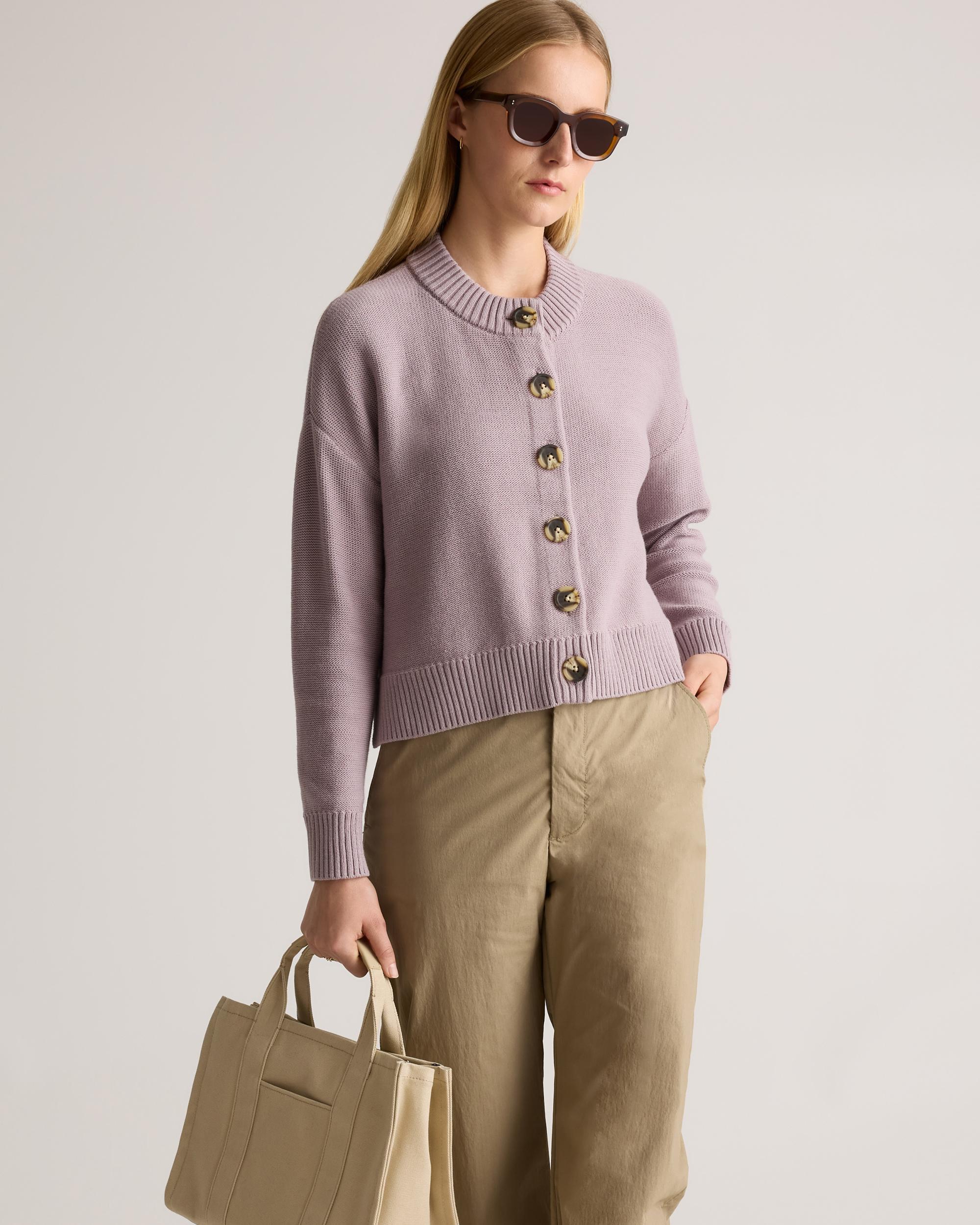 Quince | Women's Cropped Cardigan Sweater Organic Cotton Product Image