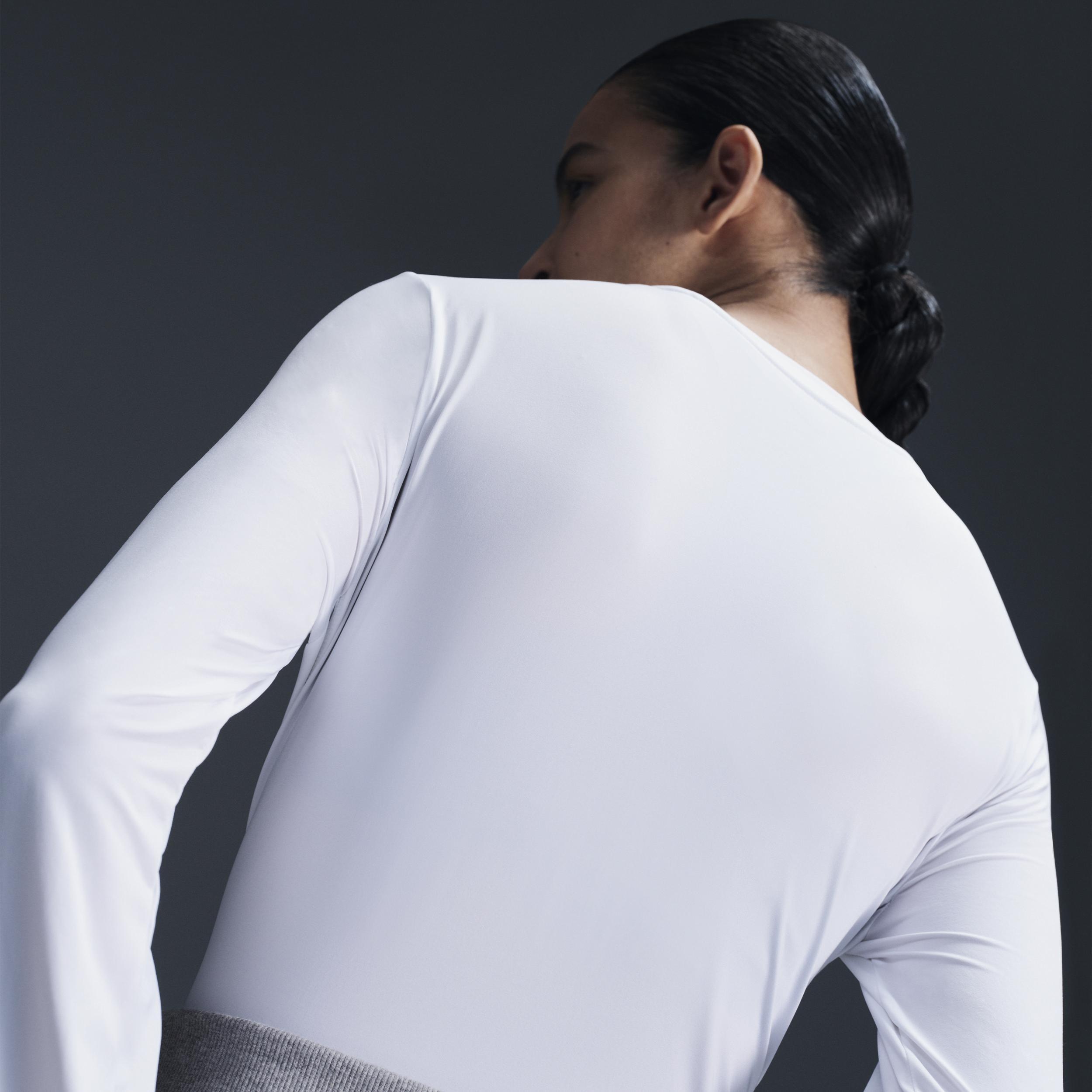 Women's Nike One Classic Dri-FIT Long Sleeve Top, Size: Small, White Product Image