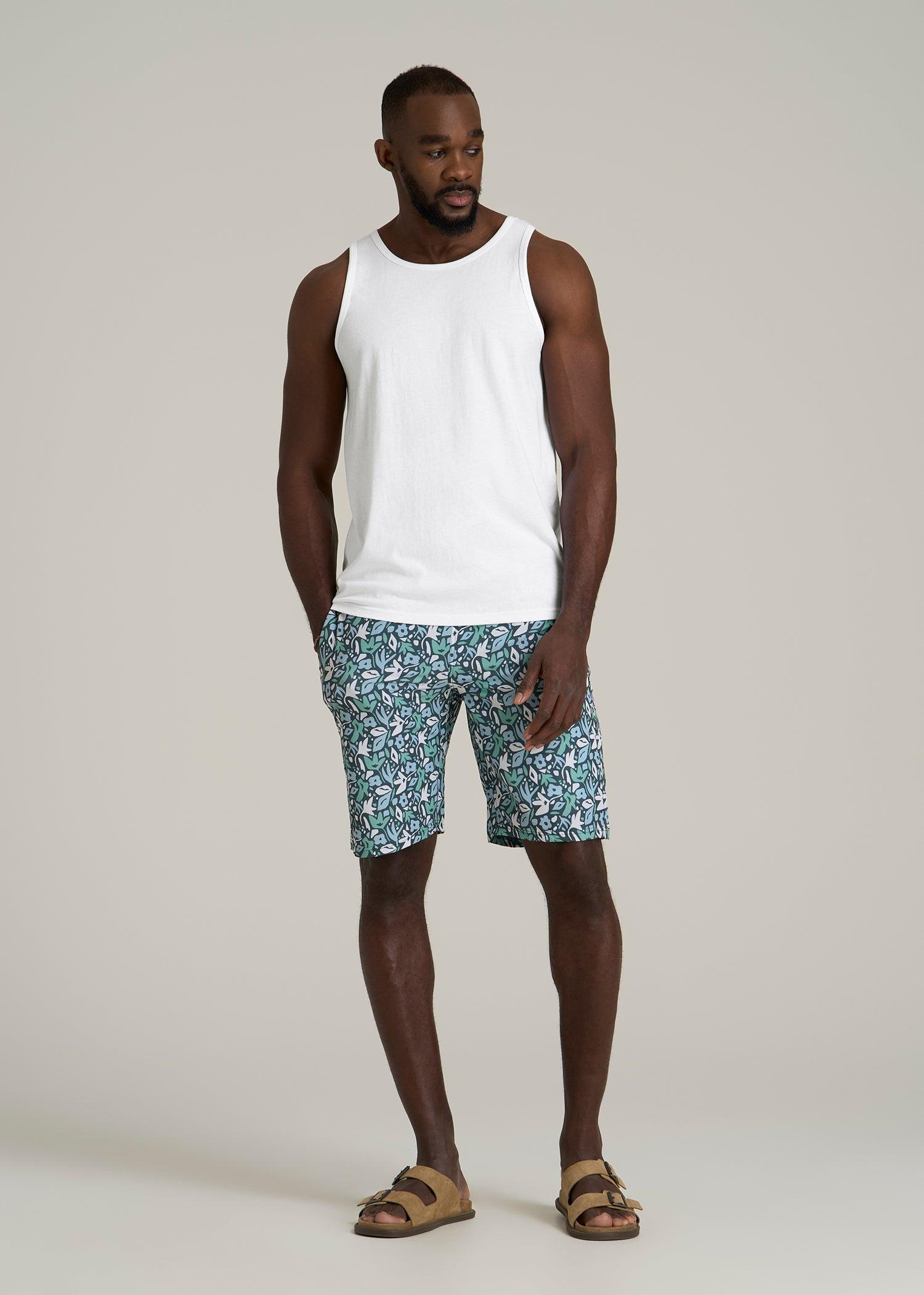 The Essential Beach Tank for Tall Men in White Product Image