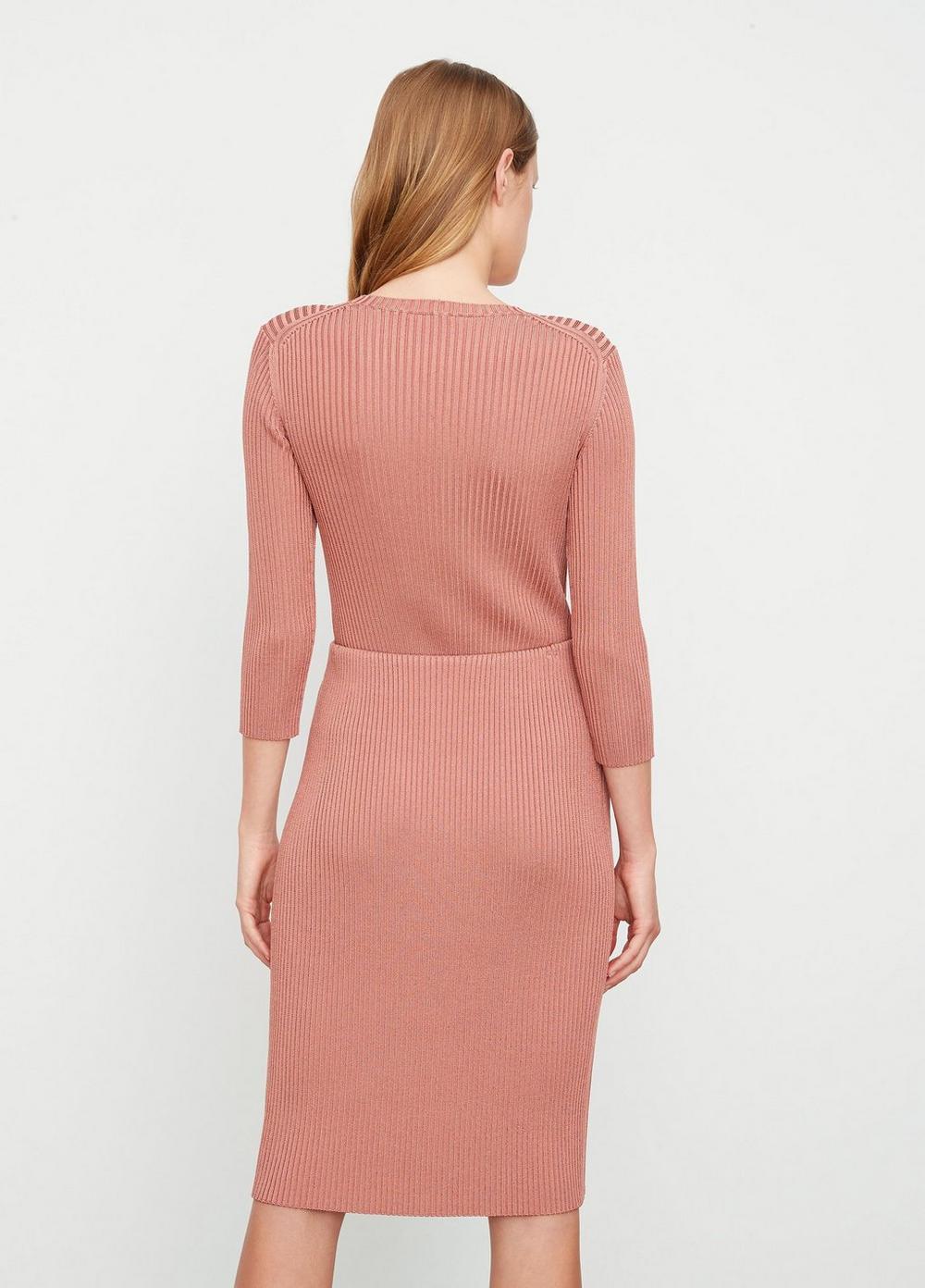 Womens Ribbed Knee-Length Skirt, Tea Rose, Size XXS Vince Product Image