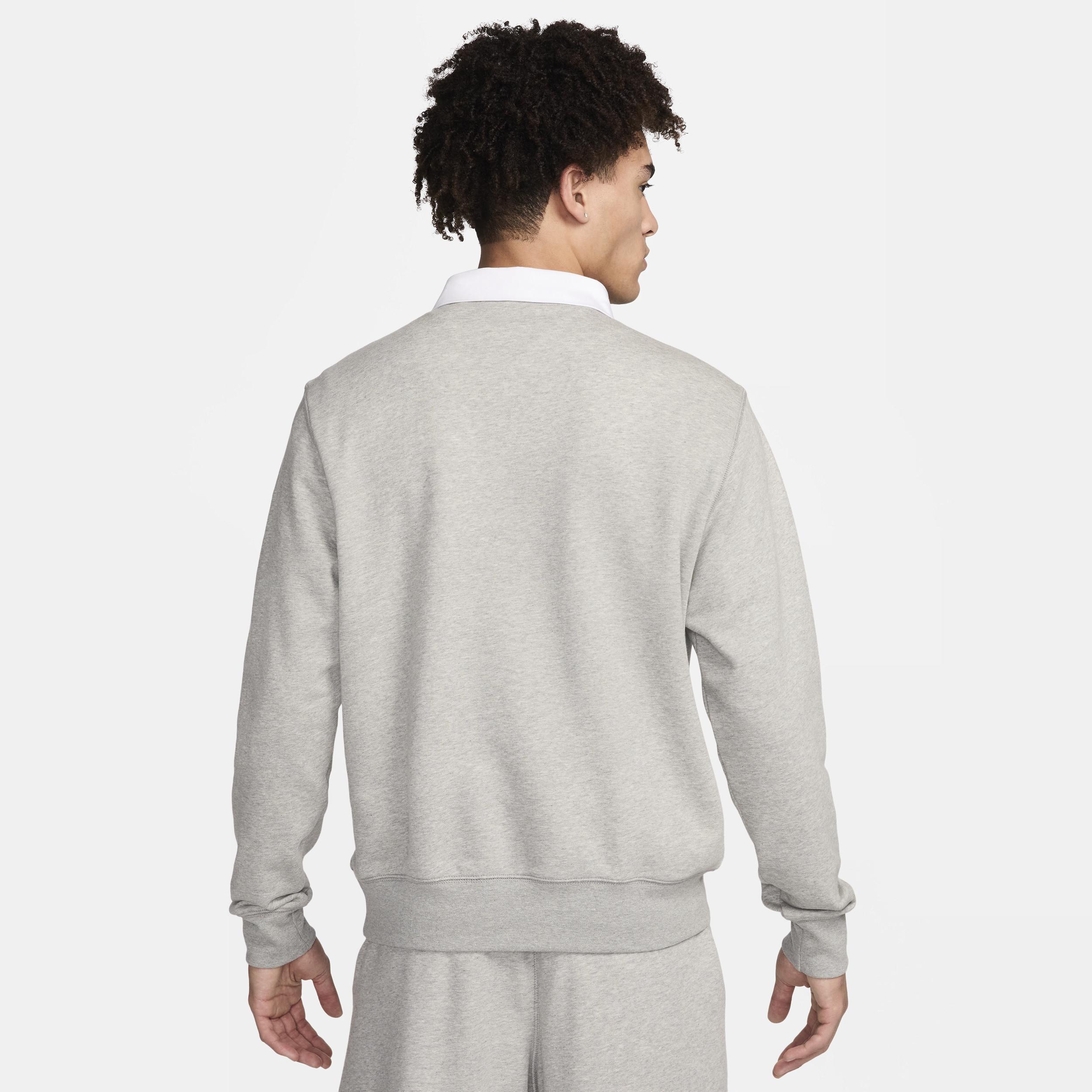 Mens Nike Club Fleece Long-Sleeve Fleece Polo Shirt Product Image