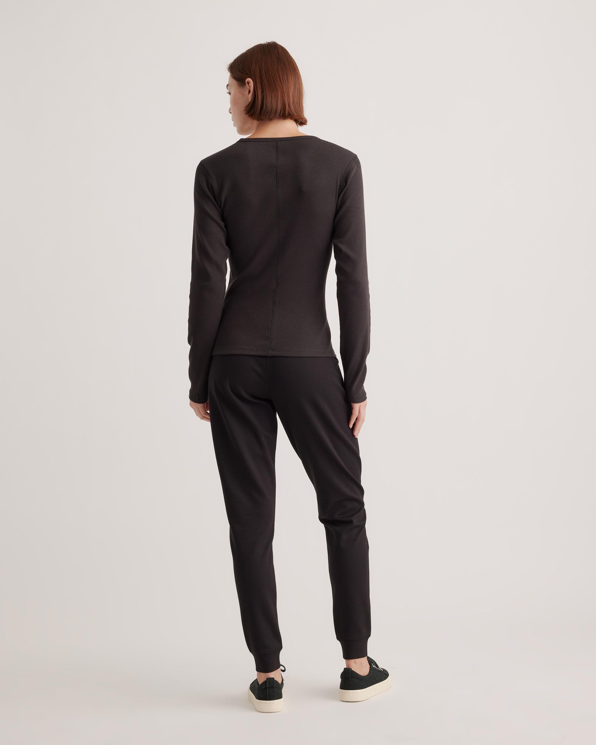 Quince | Women's Micro-Rib Long Sleeve T-Shirt Size XL, Organic Cotton Product Image