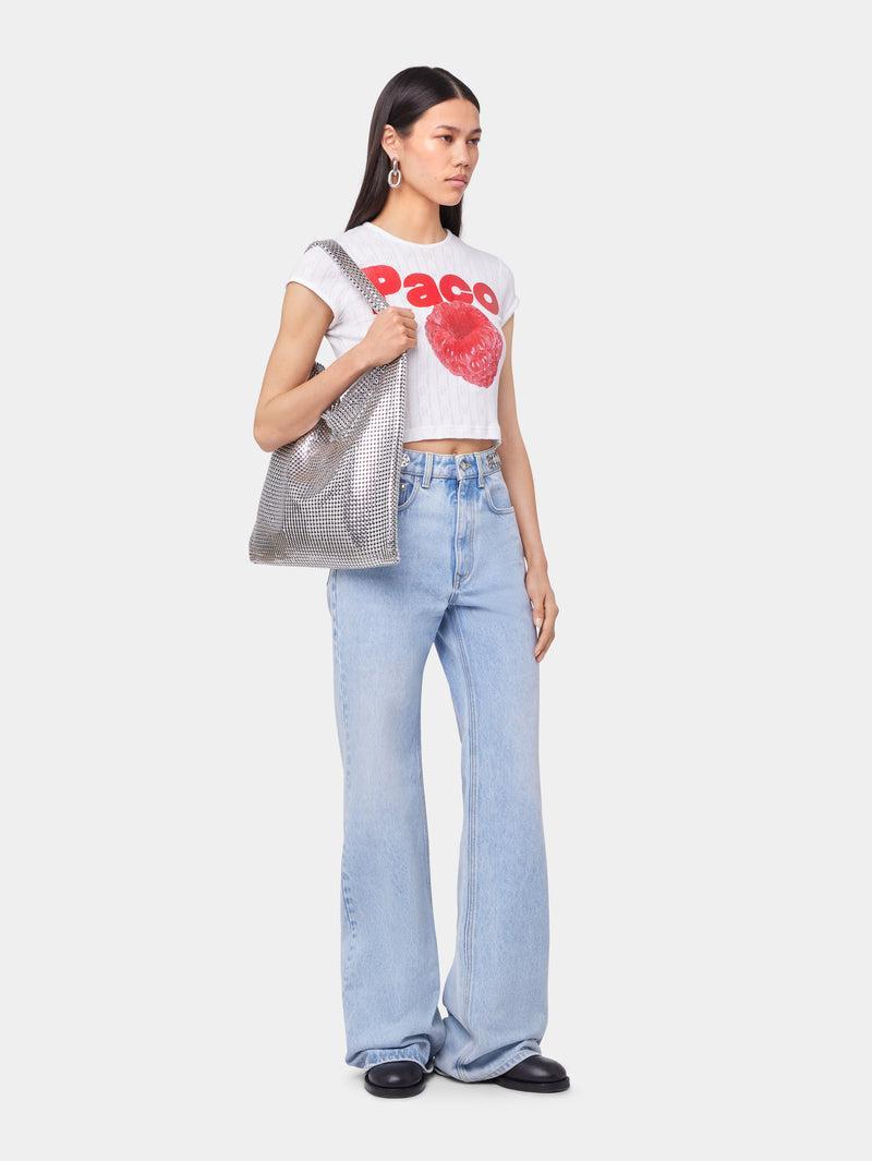 LIGHT BLUE BAGGY TROUSERS IN DENIM Product Image