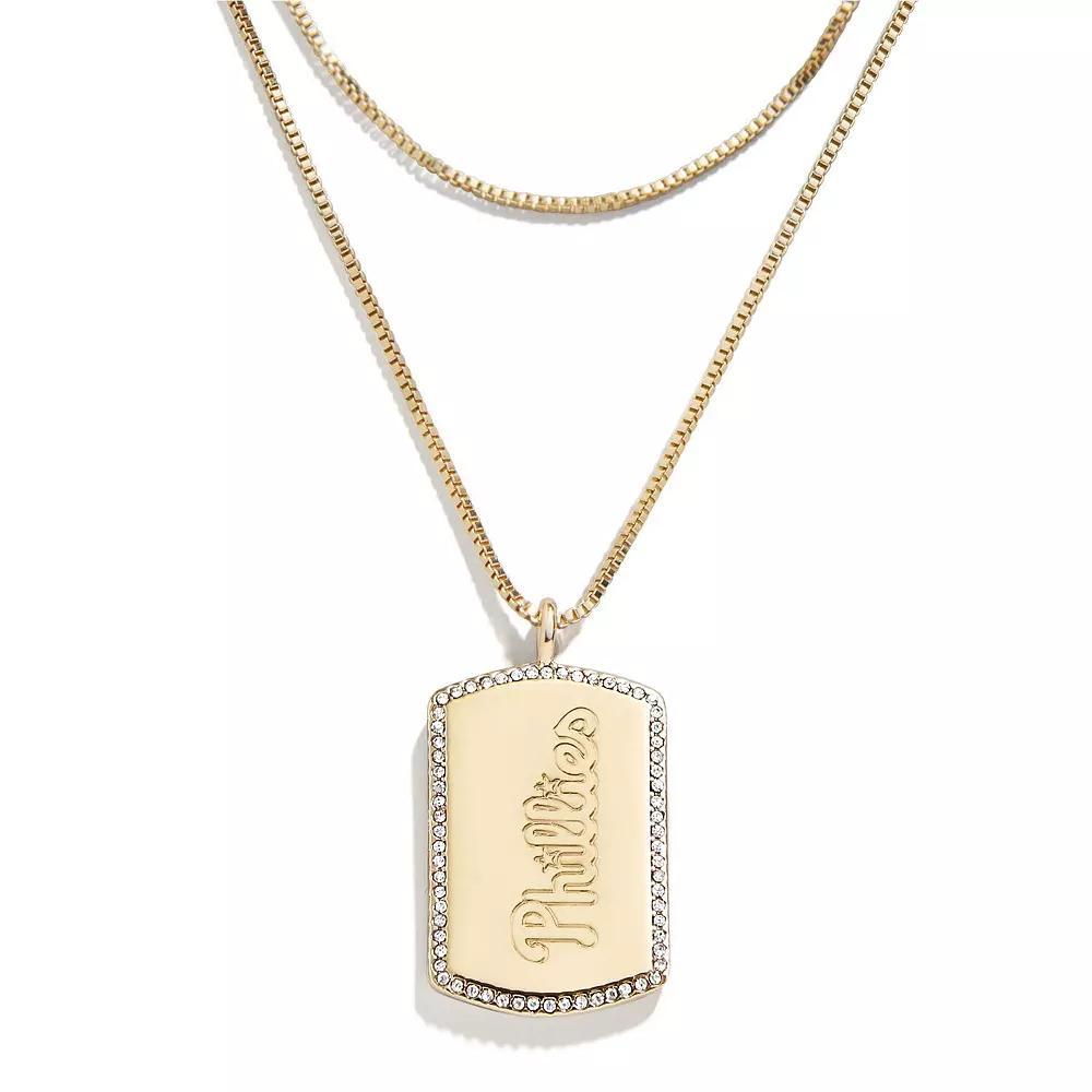 WEAR by Erin Andrews x Baublebar Philadelphia Phillies Dog Tag Necklace, Women's, Gold Product Image