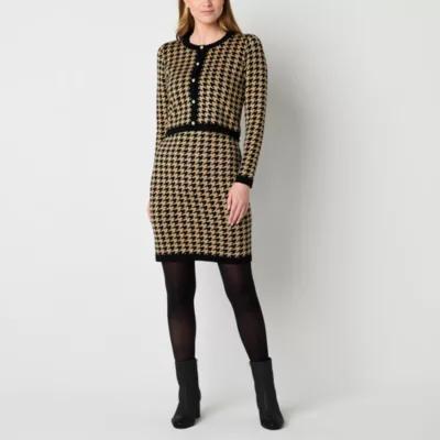 Melonie T Womens 3/4 Sleeve Jacket Sweater Dress Product Image