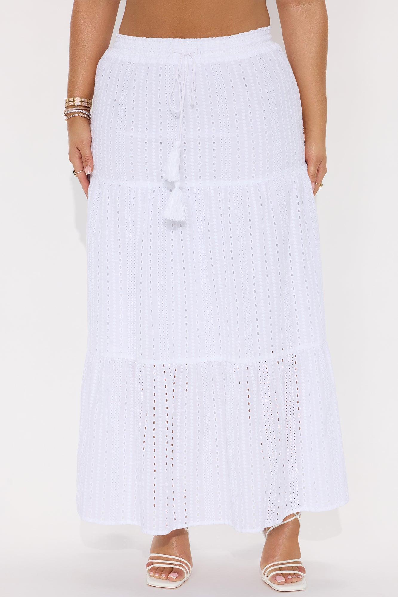 Nicole Midi Skirt - White Product Image