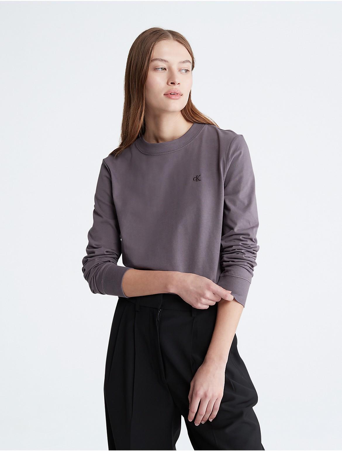 Calvin Klein Women's Archive Logo Long Sleeve T-Shirt - White - L Product Image