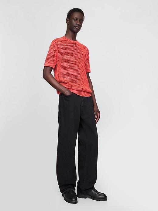 Crochet Mesh Crewneck T-Shirt Product Image