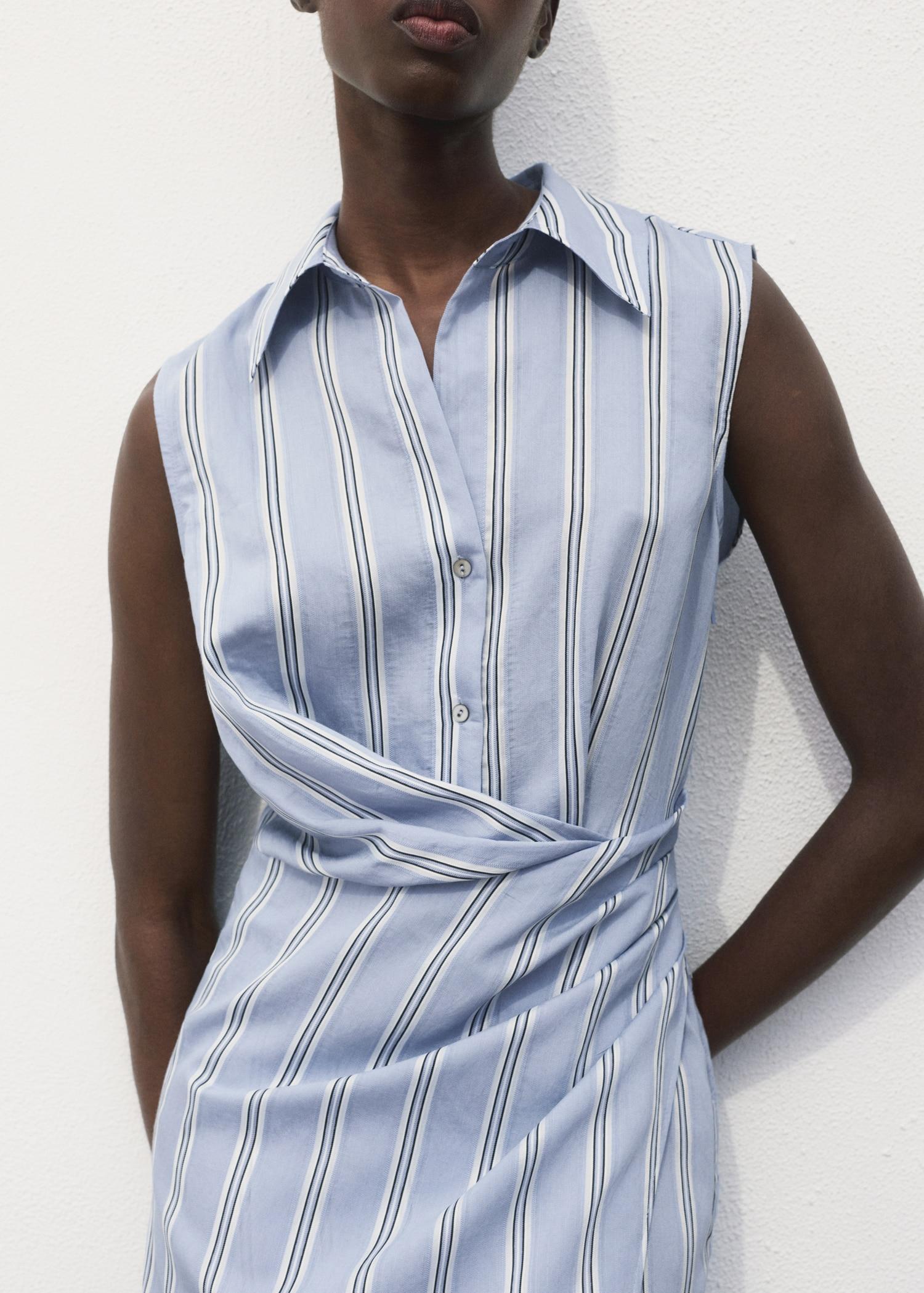 Draped shirt dress - Women | MANGO USA Product Image