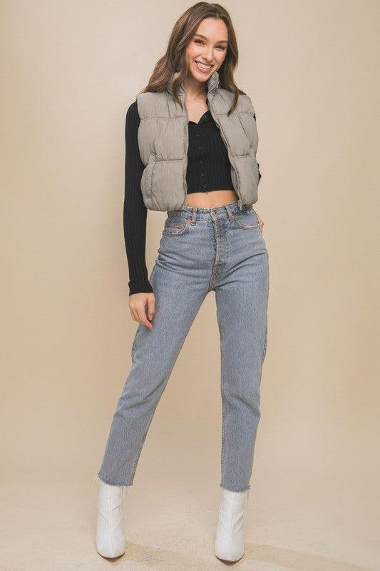 High Neck Puffer Vest Product Image