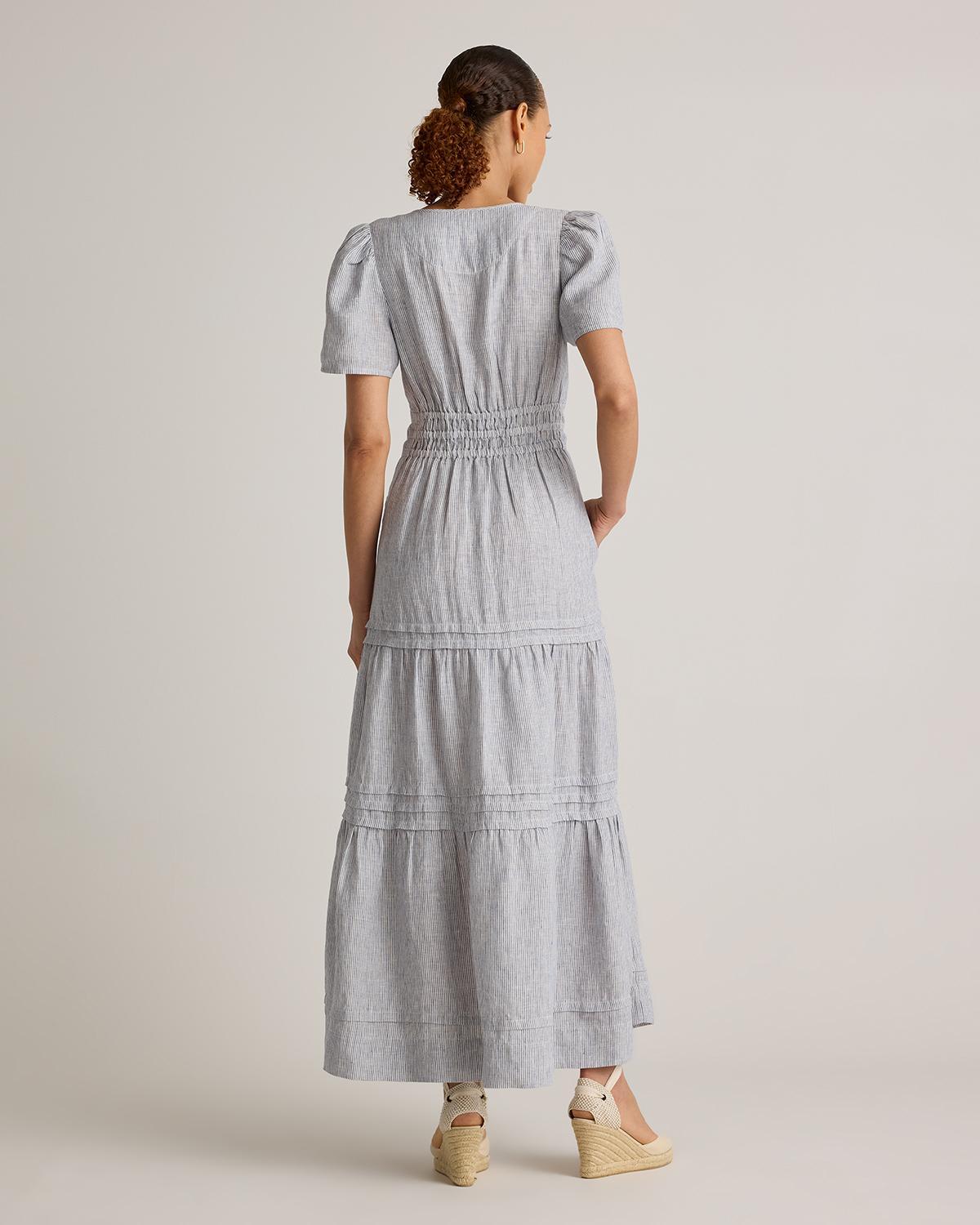 Quince | Women's 100% European Linen Tiered Maxi Dress Product Image