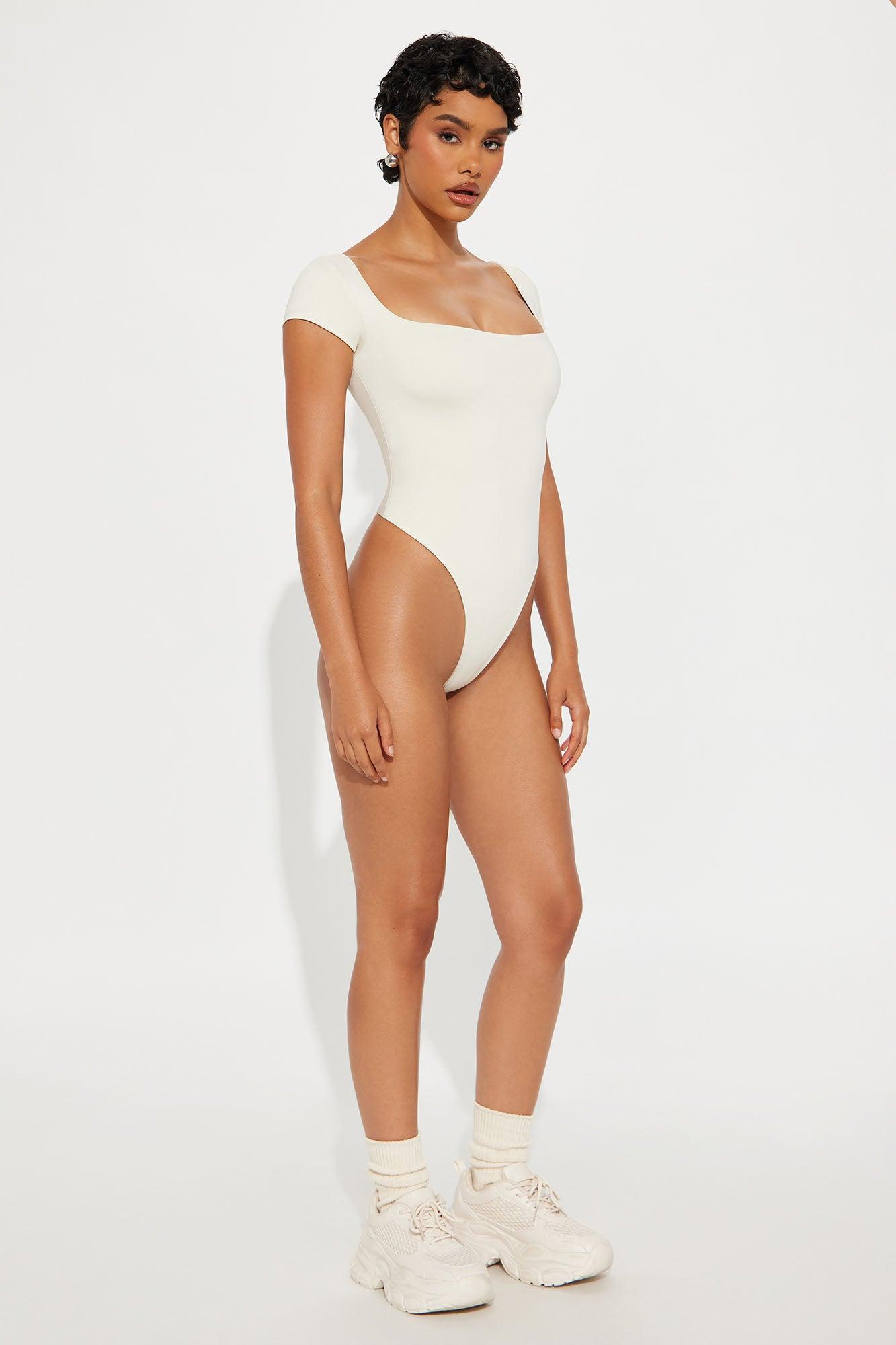 Contour Double Lined Square Neck Bodysuit - Bone Product Image