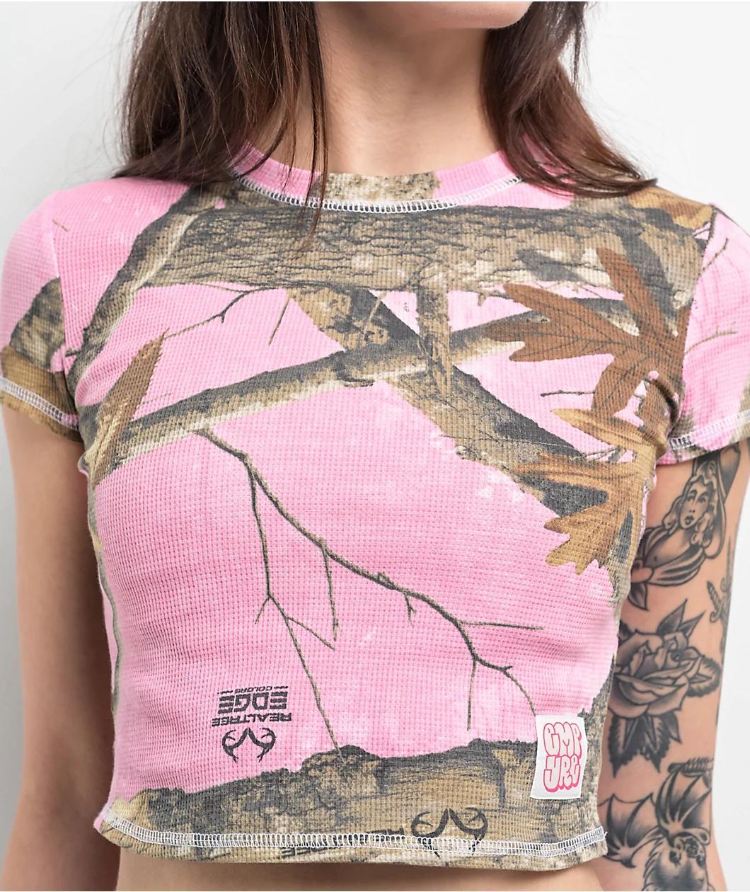 Empyre x Realtree Edge Pink Thermal Crop T-Shirt Product Image