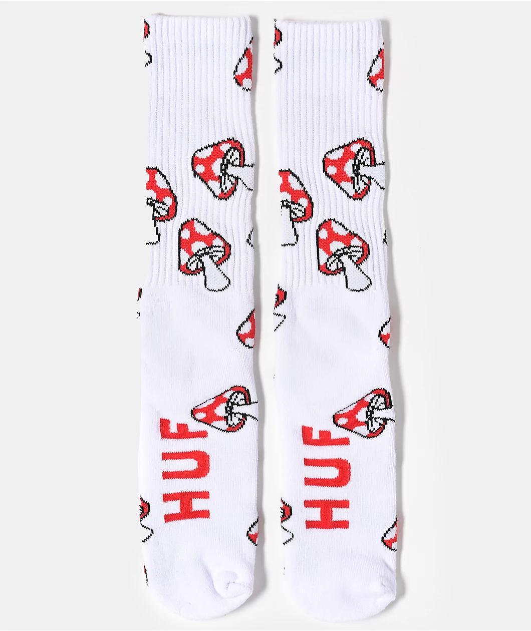 HUF Shrooms White Crew Socks Product Image