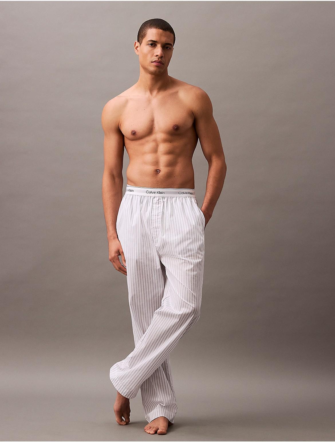 Calvin Klein Men's Cotton Poplin Sleep Pants - White - XL Product Image