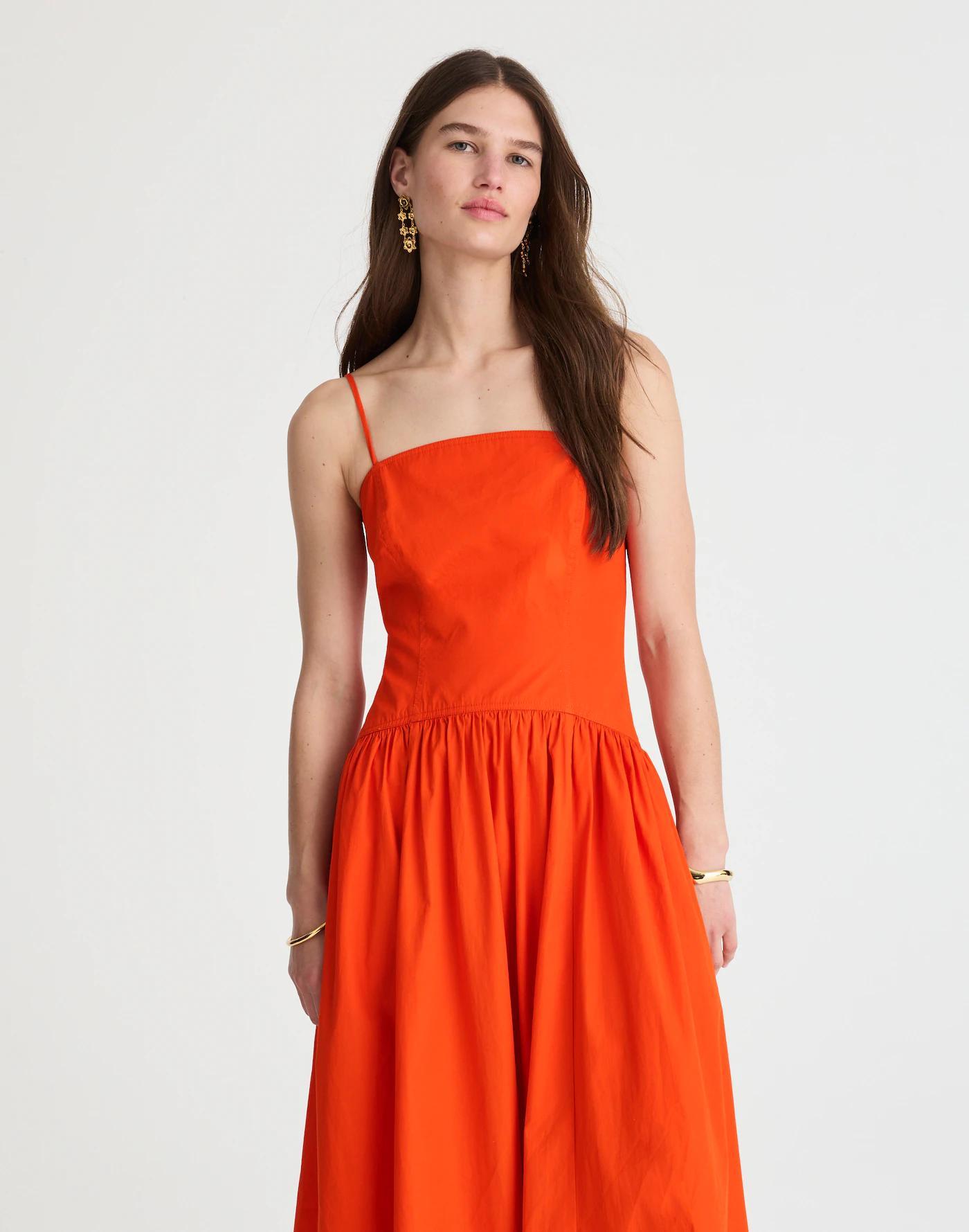 Poplin Seamed Maxi Dress Product Image
