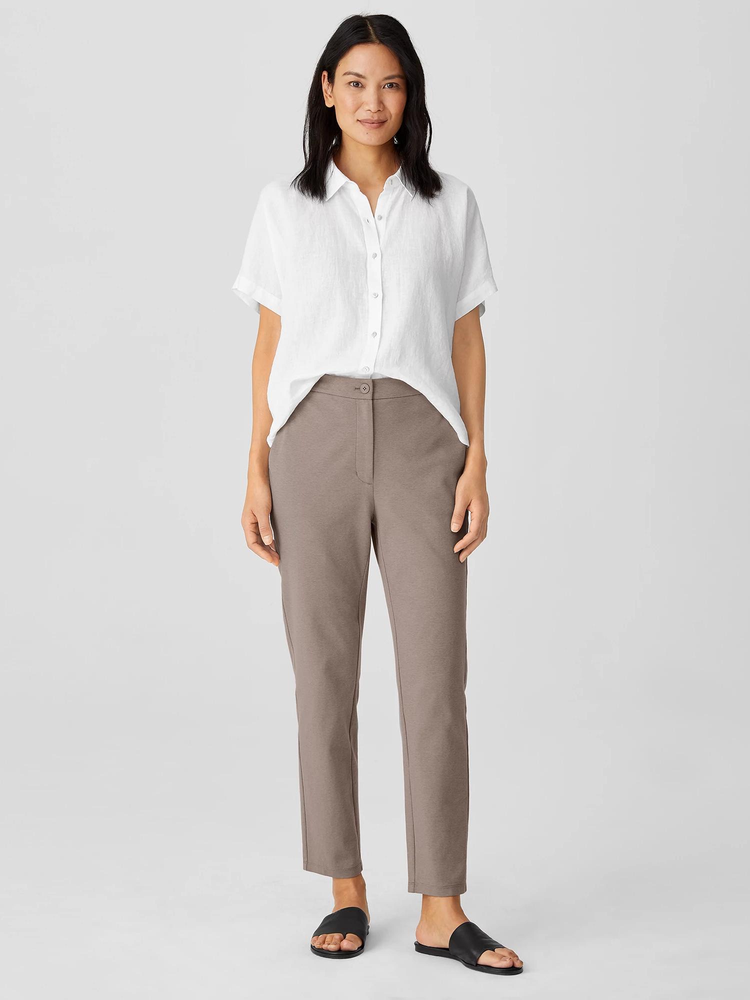 EILEEN FISHER Cotton Blend Ponte Slim Pantfemale Product Image