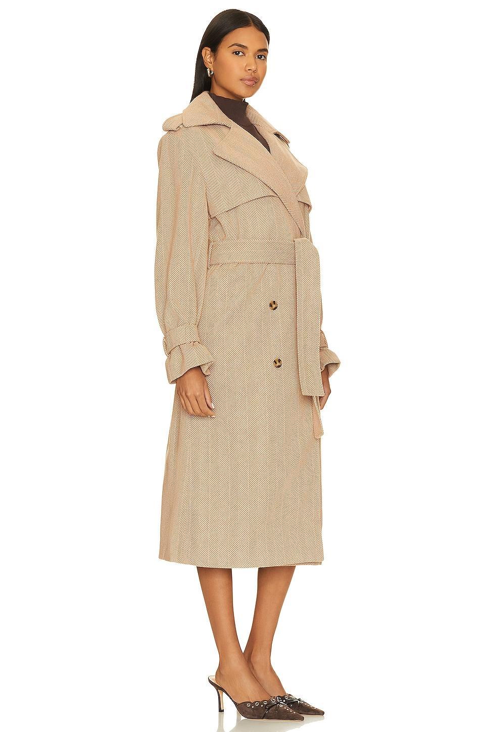 Oversized Herringbone Trench Bardot Product Image