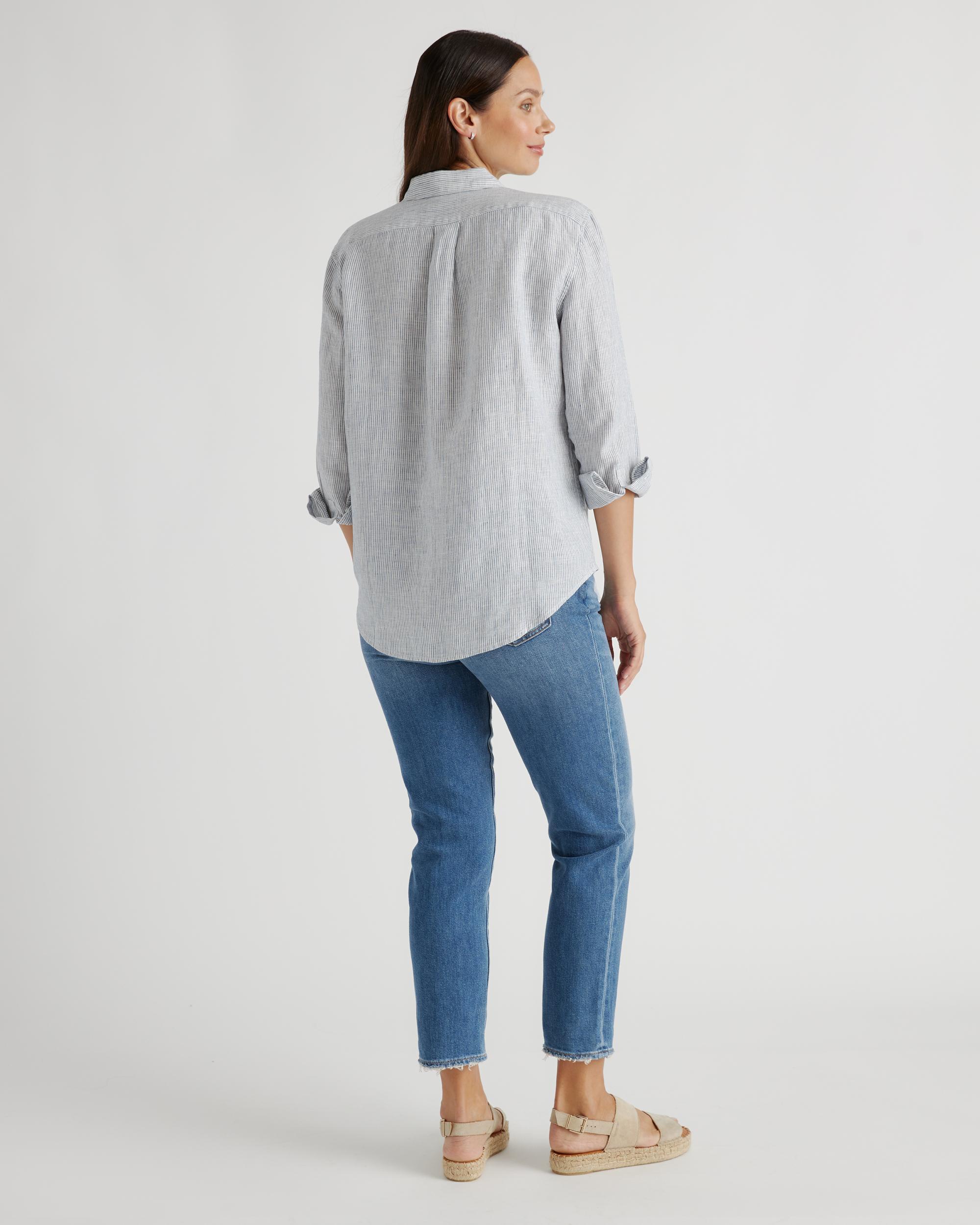 Quince | Women's 100% European Linen Maternity Long Sleeve Shirt Size XL Product Image