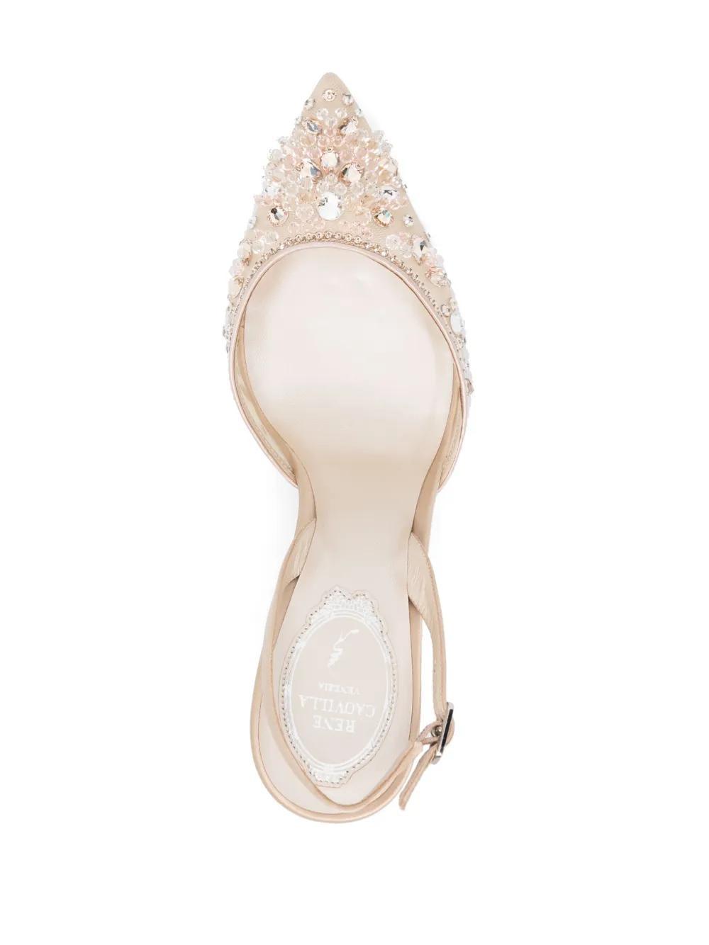 90mm bead-embellished slingback pumps Product Image
