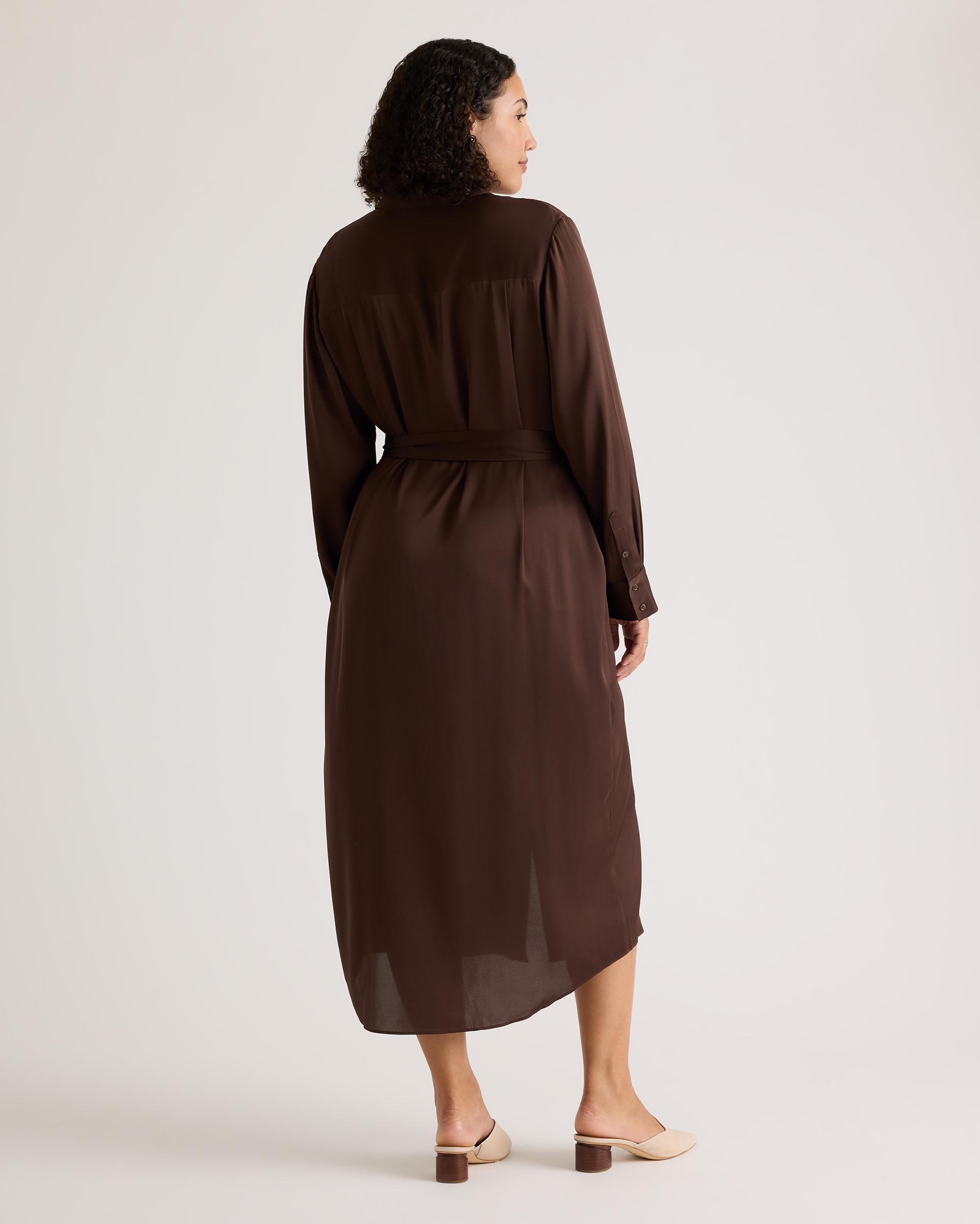 Quince | Women's Washable Stretch Silk Maxi Shirt Dress Product Image