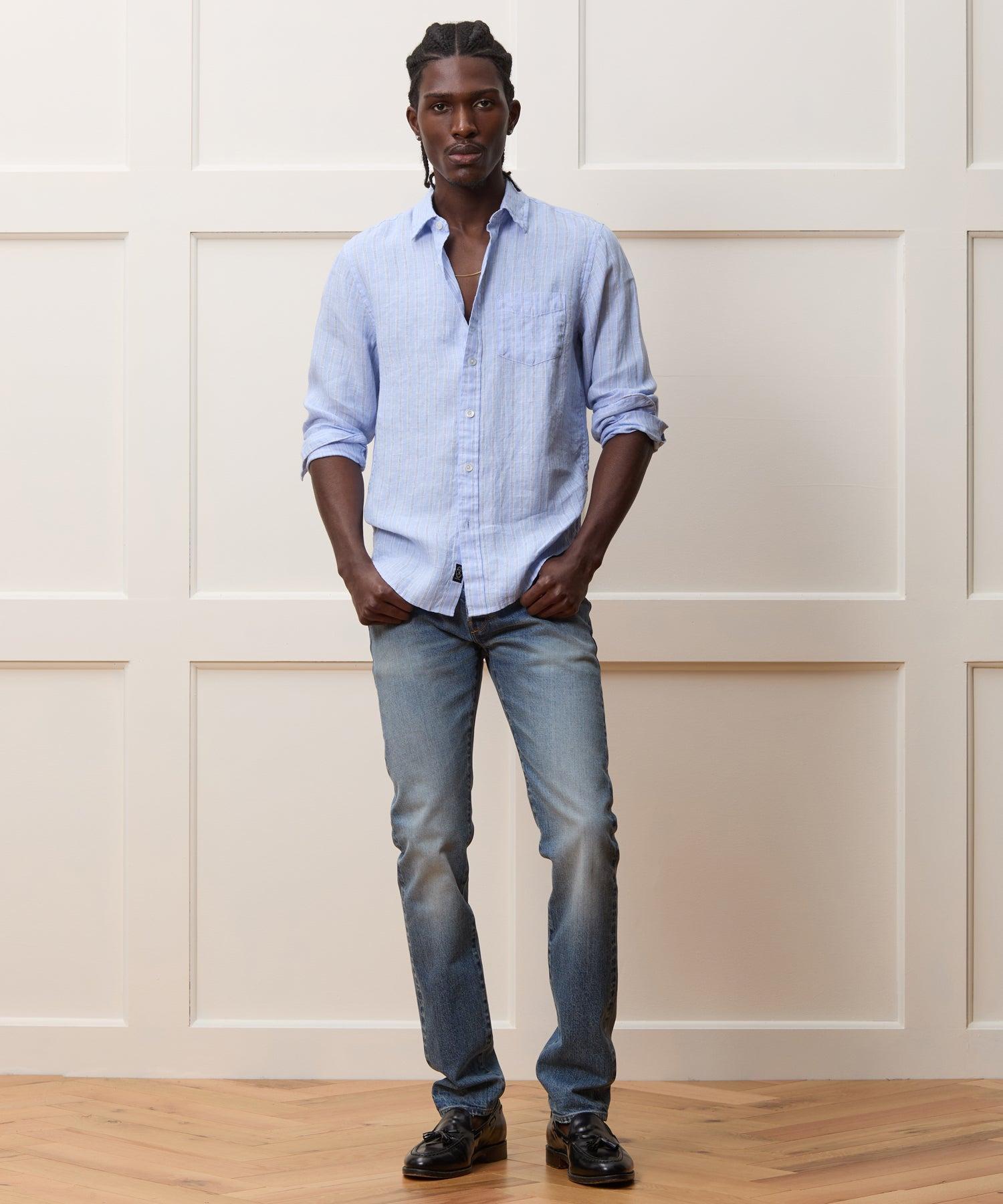 Sea Soft Irish Linen Point Collar Shirt Product Image