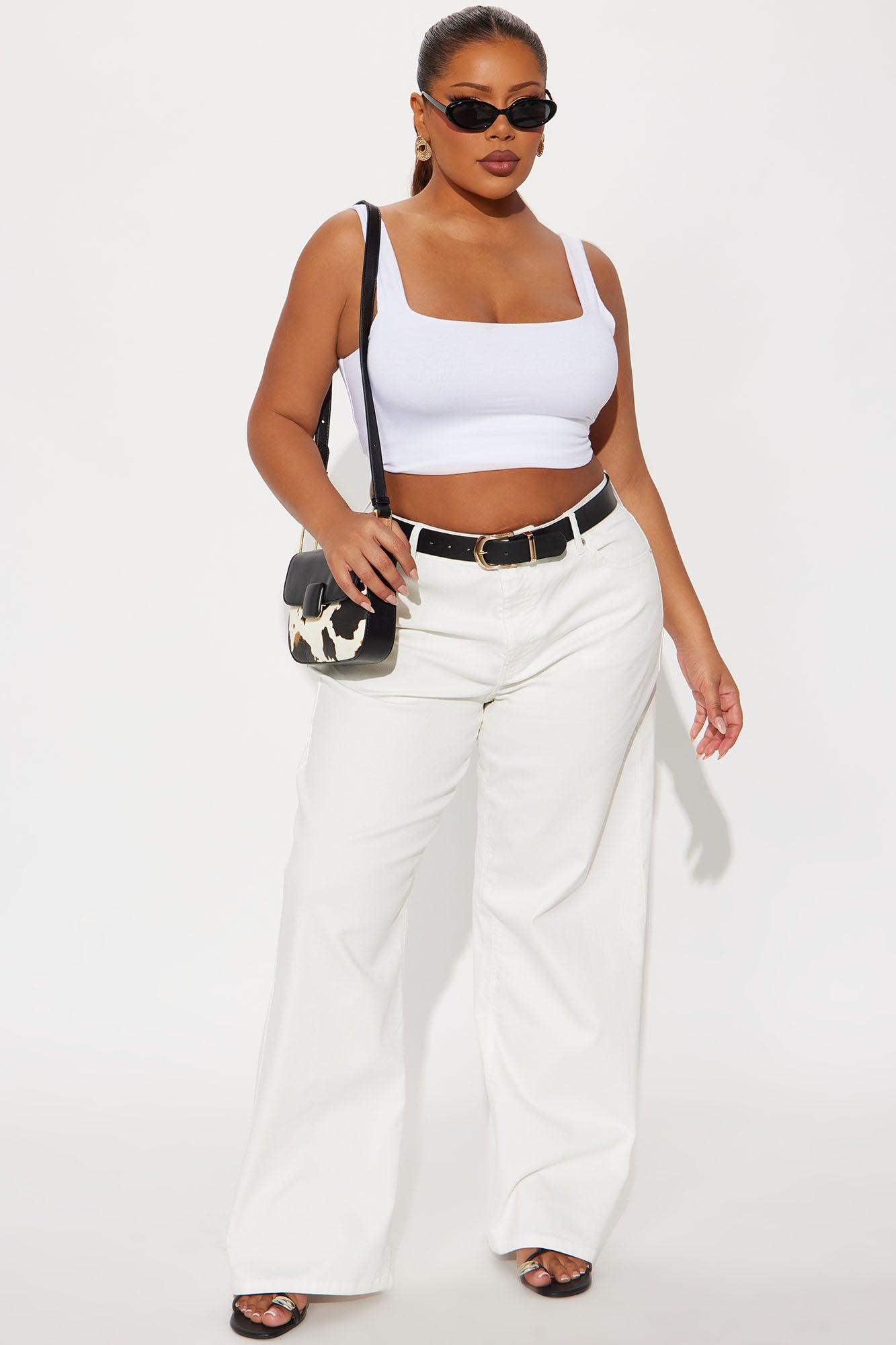 Cloud Nine Wide Leg Jeans - Cream Female Product Image