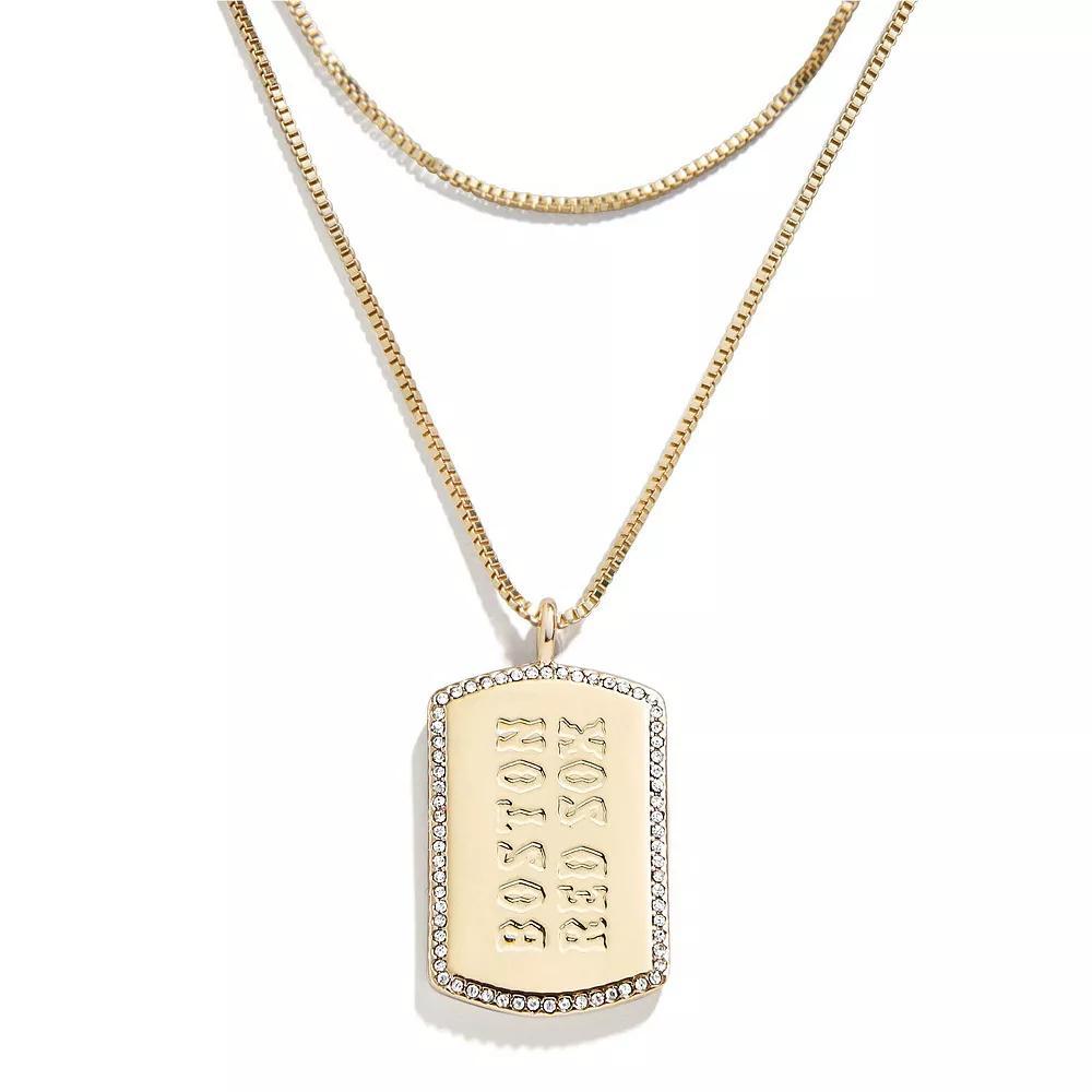 WEAR by Erin Andrews x Baublebar Boston Red Sox Dog Tag Necklace, Women's, Gold Product Image