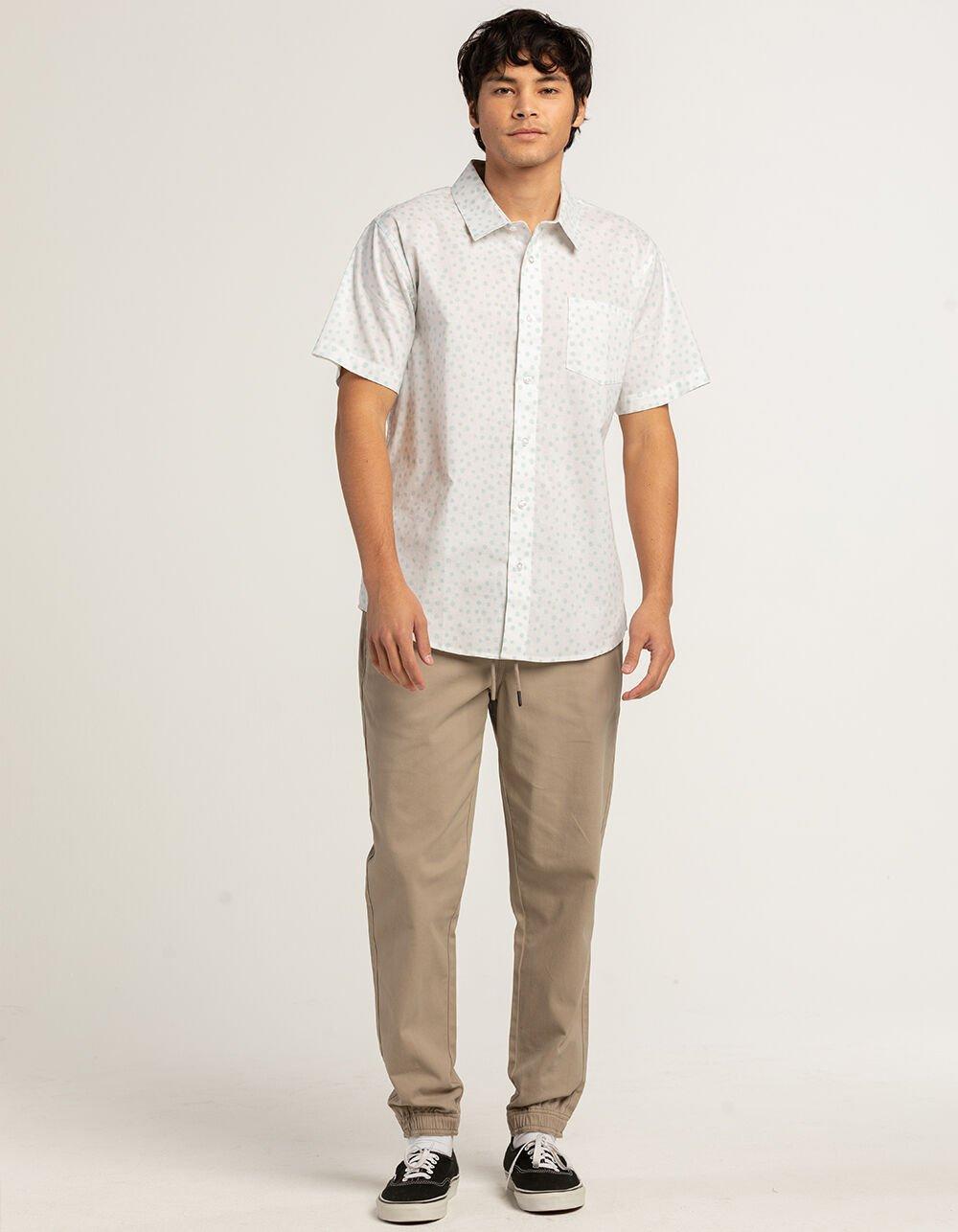 RSQ Mens Floral Button Up Shirt - WHITE Product Image