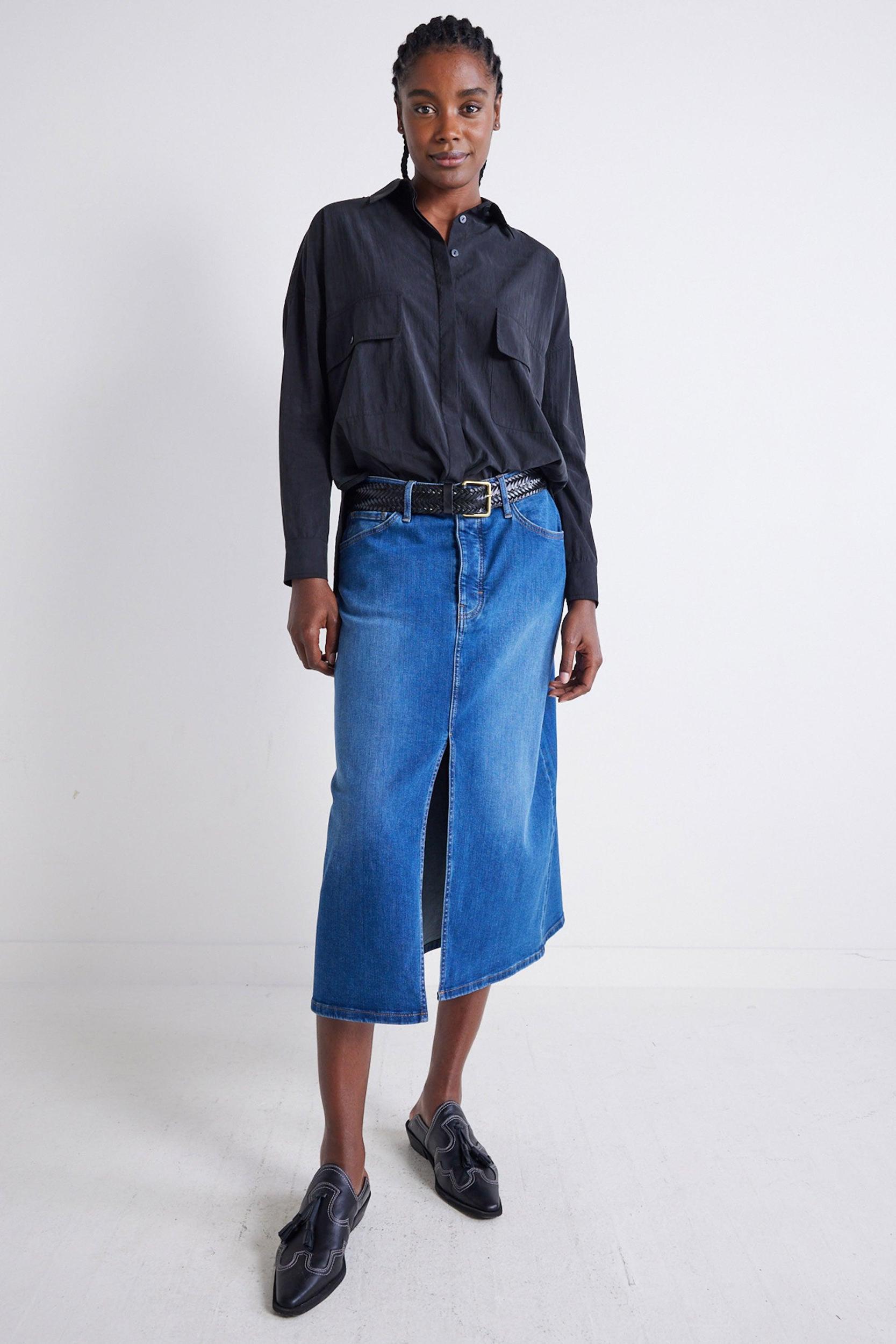 The 90's Denim Midi Skirt Product Image