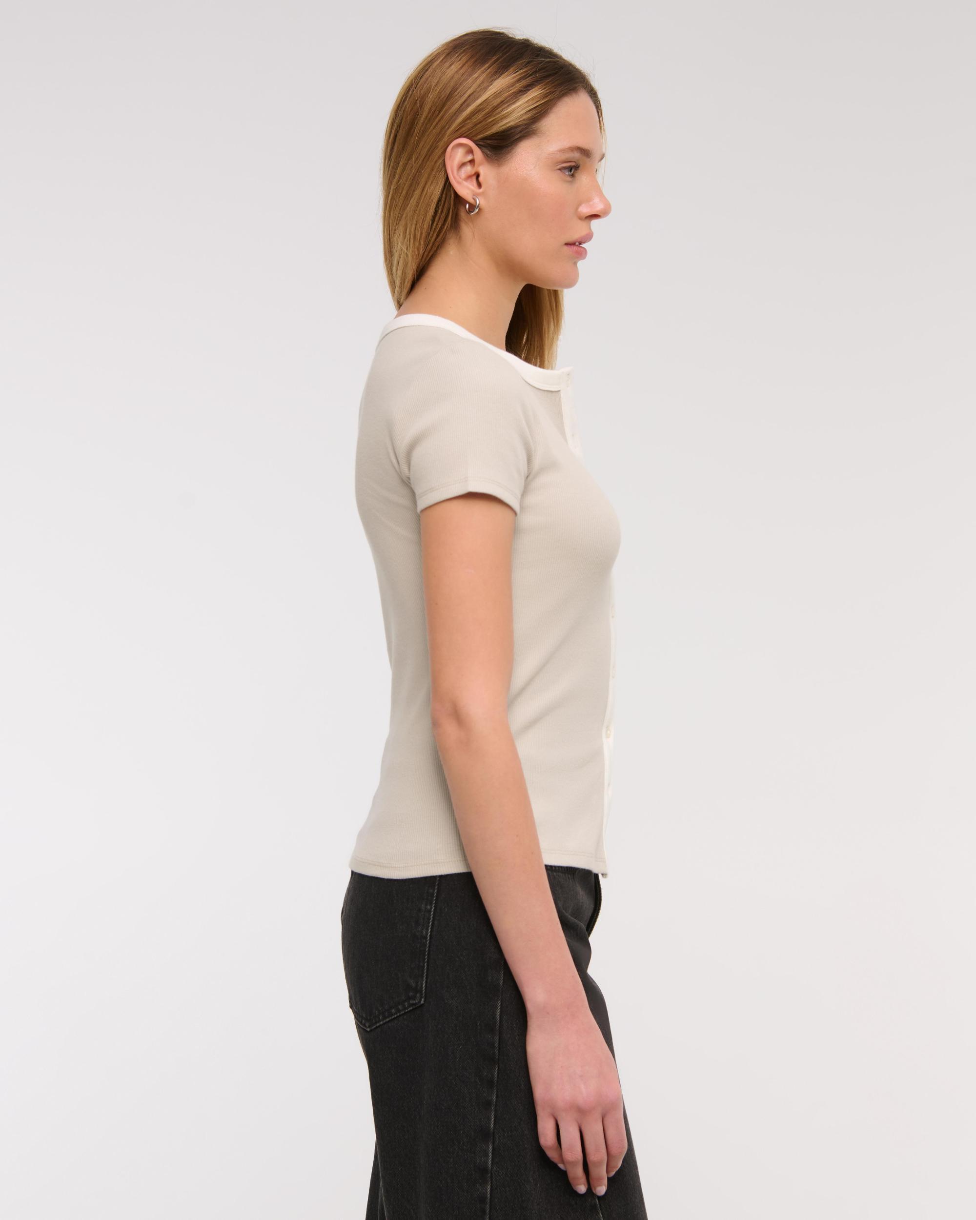 Ribbed Button-Through Top Product Image
