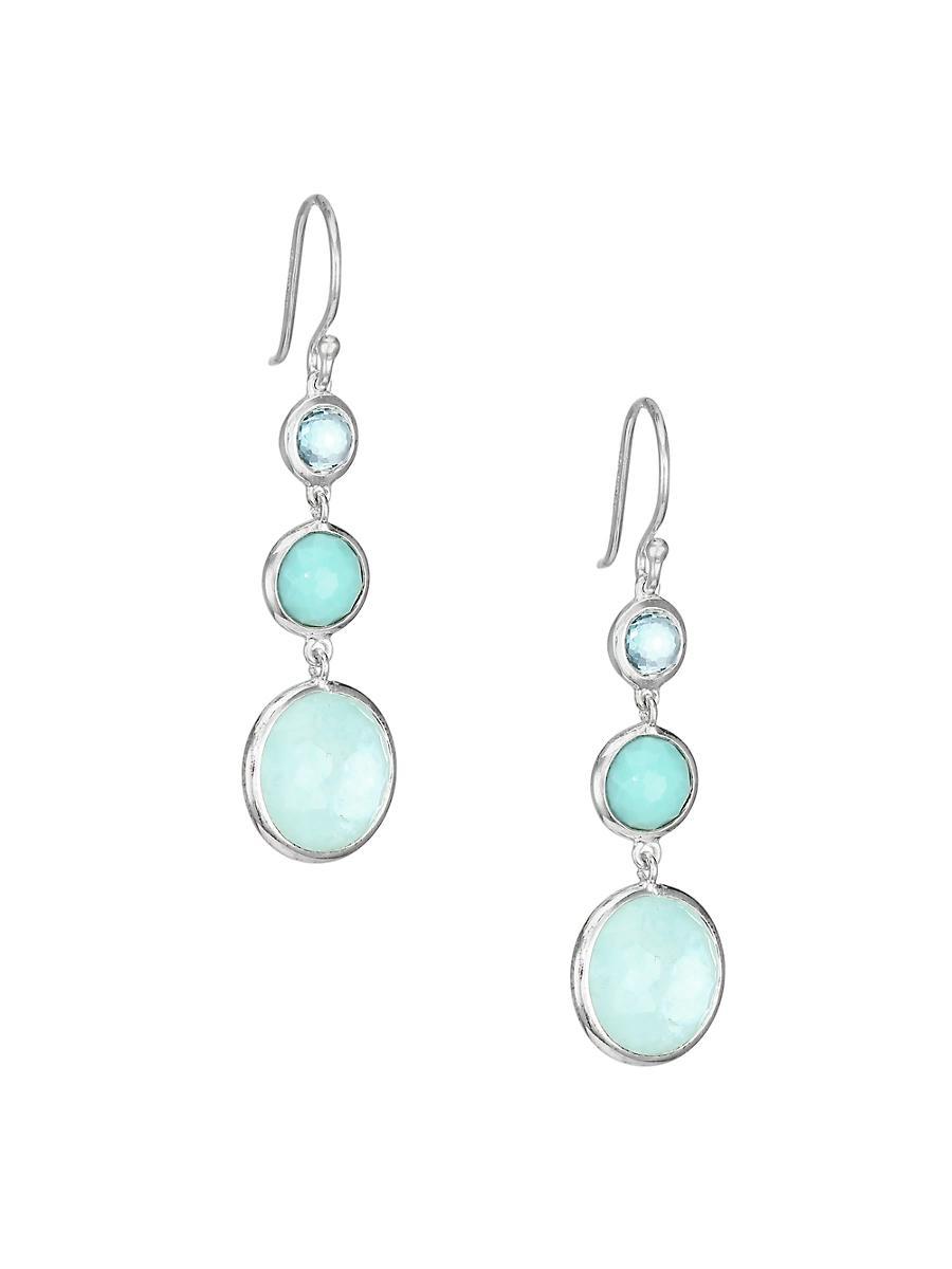 Womens Lollipop Lollitini Sterling Silver & Multi-Stone Triple-Drop Earrings Product Image