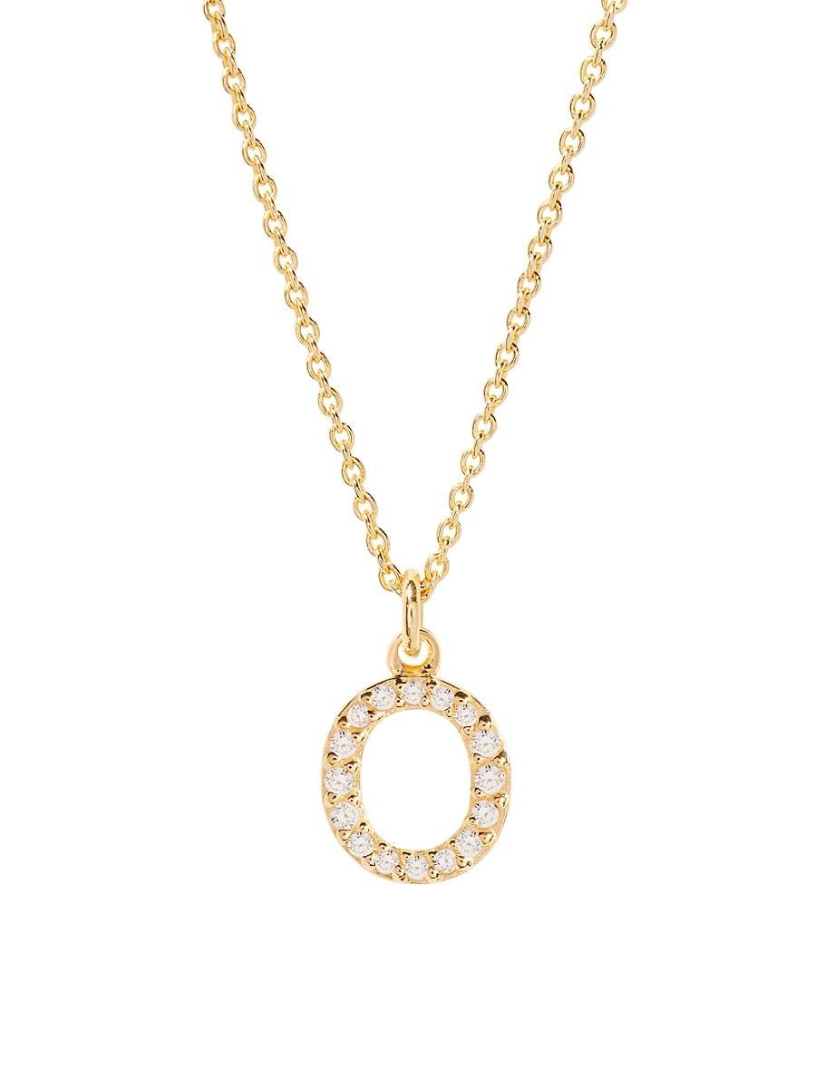 Womens Blaire 14K-Yellow-Gold Vermeil & 0.3-0.11 TCW Diamond Initial Pendant Necklace Product Image